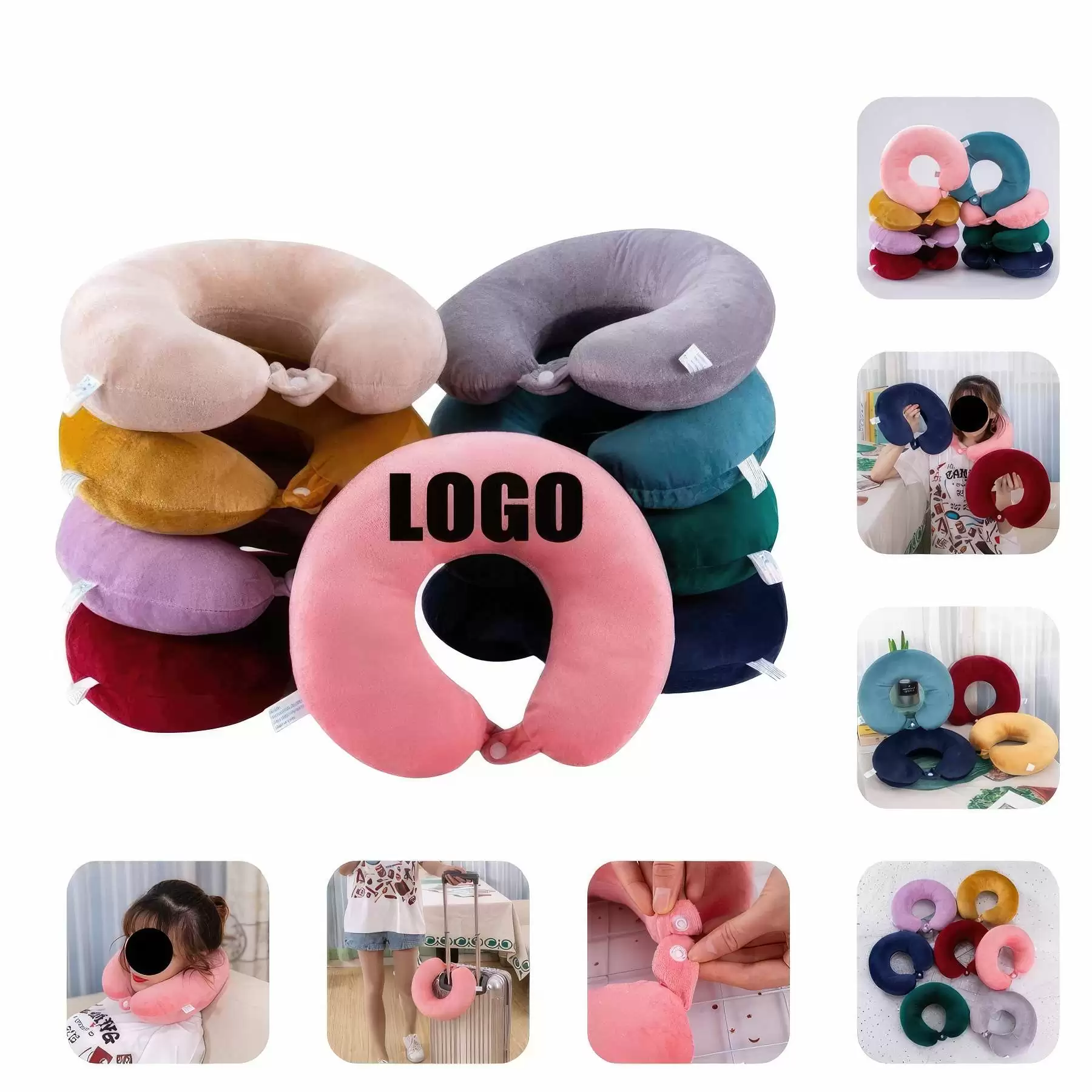 Fluffy U-Shape Airplane Car Travel Neck Support Sleep Pillow