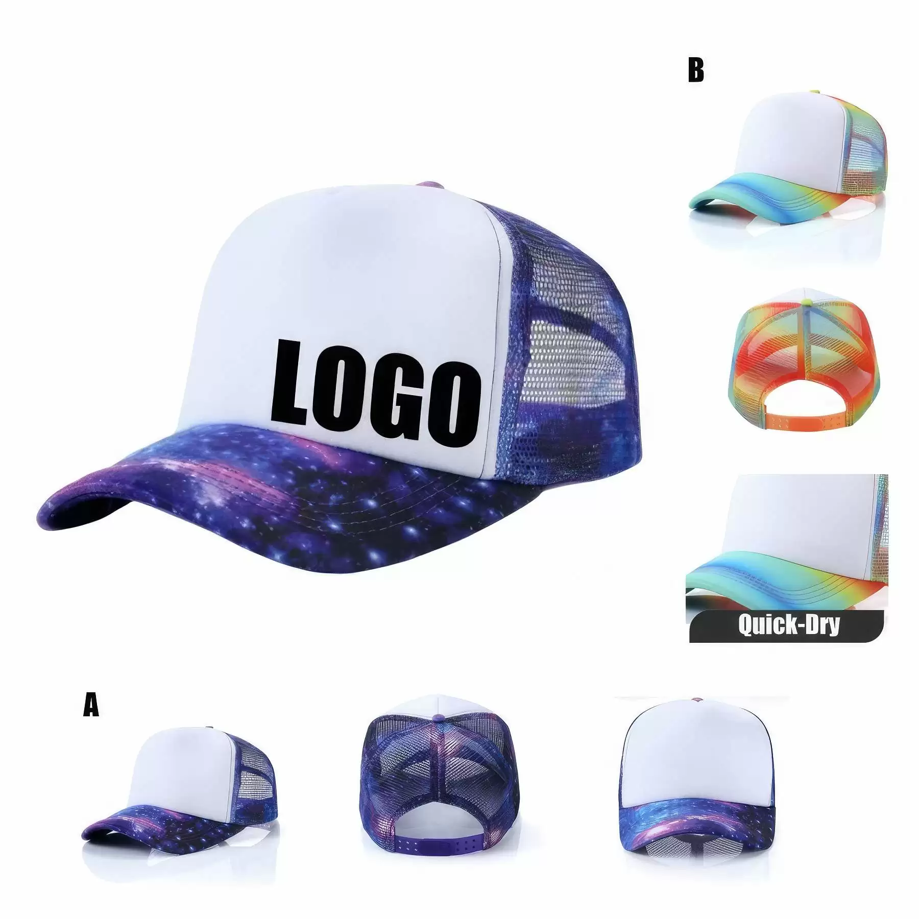 Custom Mesh Starry Sky Baseball Cap Promotional Sports Hat