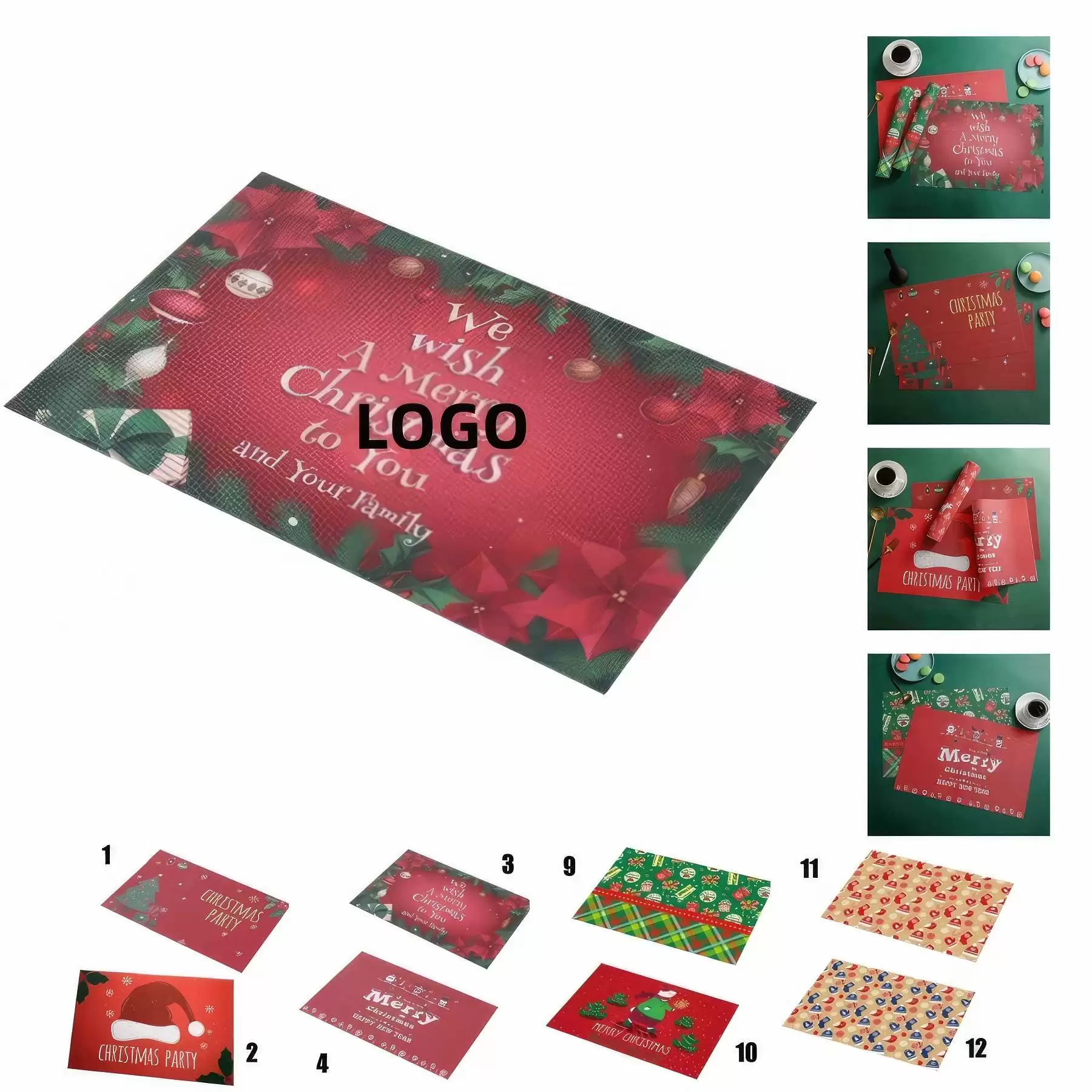 PVC Christmas Restaurant Food Placemat Dining Table Mat