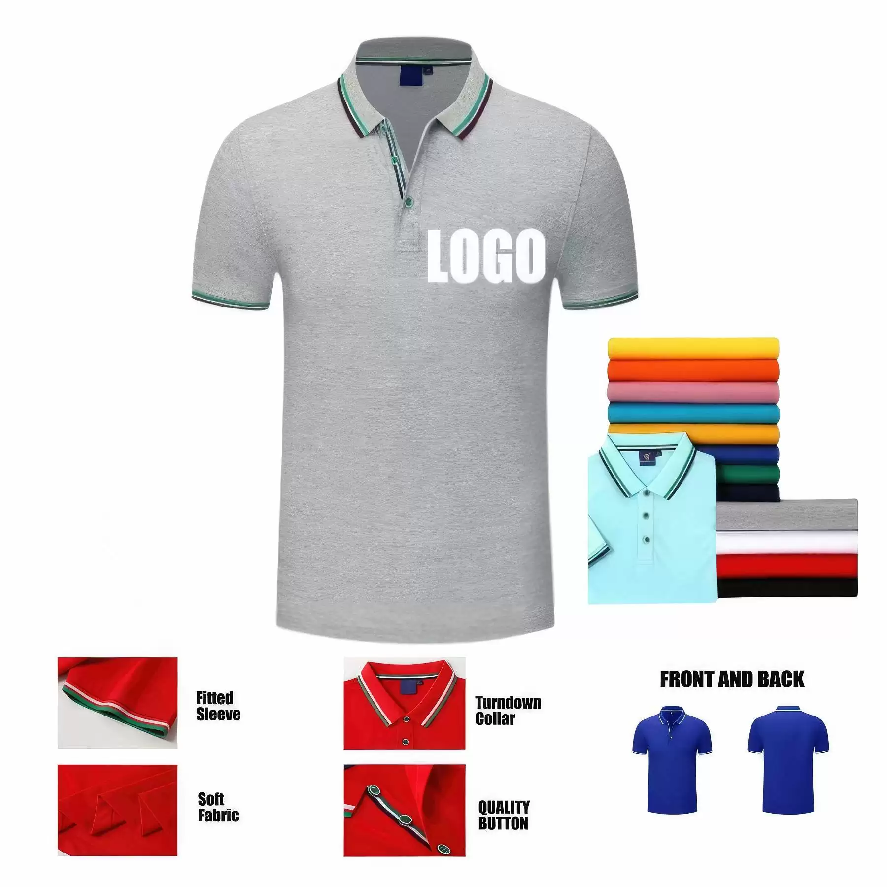 Custom Cotton Sports Polo Shirt Promotional Golf Uniform
