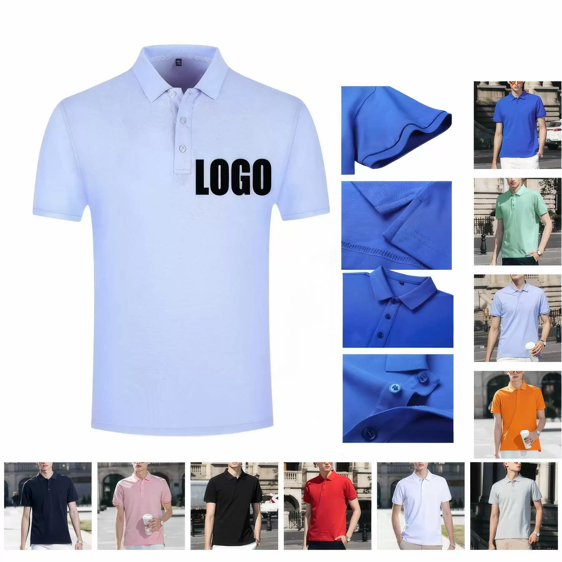 Custom Cotton Sports Polo Shirt Promotional Golf Uniform