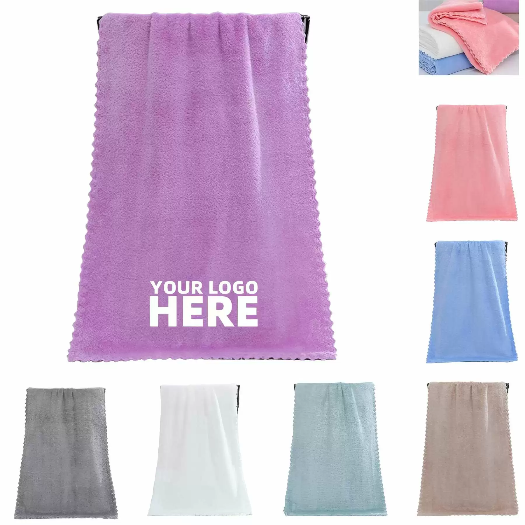 Plain Coral Velvet Washcloth