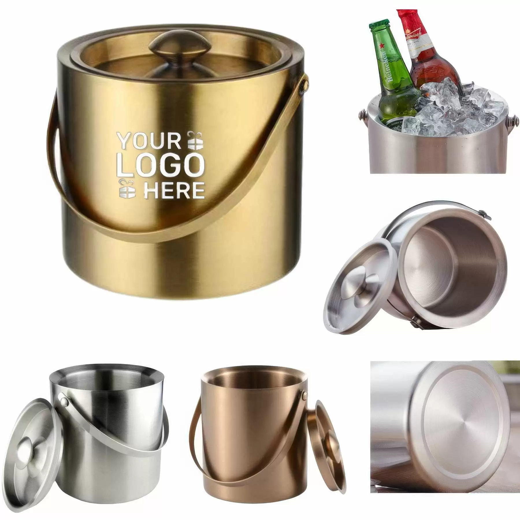Double Wall Stainless Steel Insulated Ice Buckets