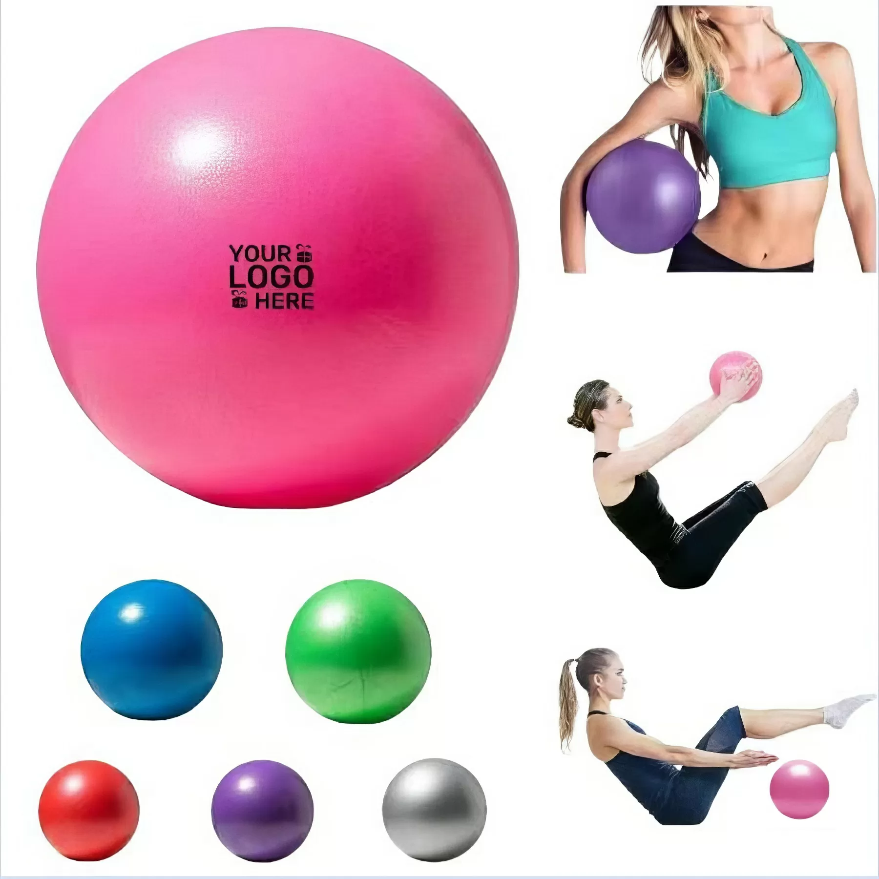 Custom Pilates Inflatable Exercise Mini Yoga Balance Ball