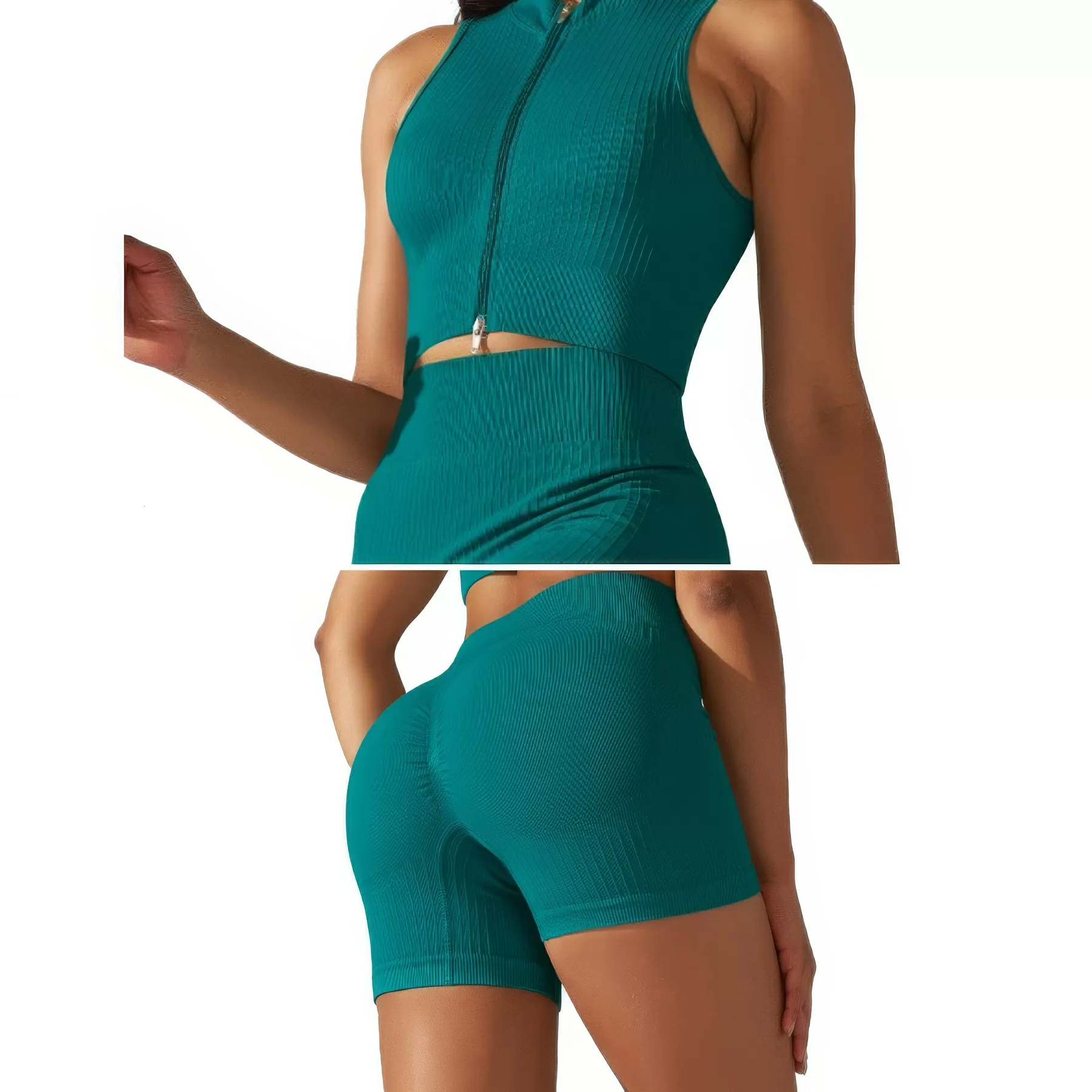 Hip Lift Seamless Zipper Yoga Suit - Image 2