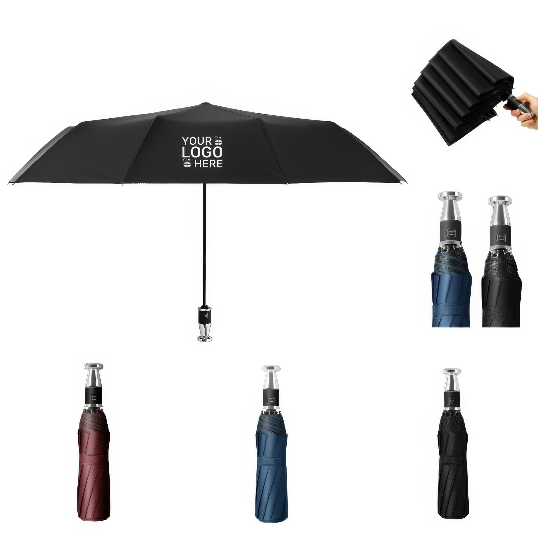 Ten Bone Automatic Three Fold Rain And Sunshine Umbrella