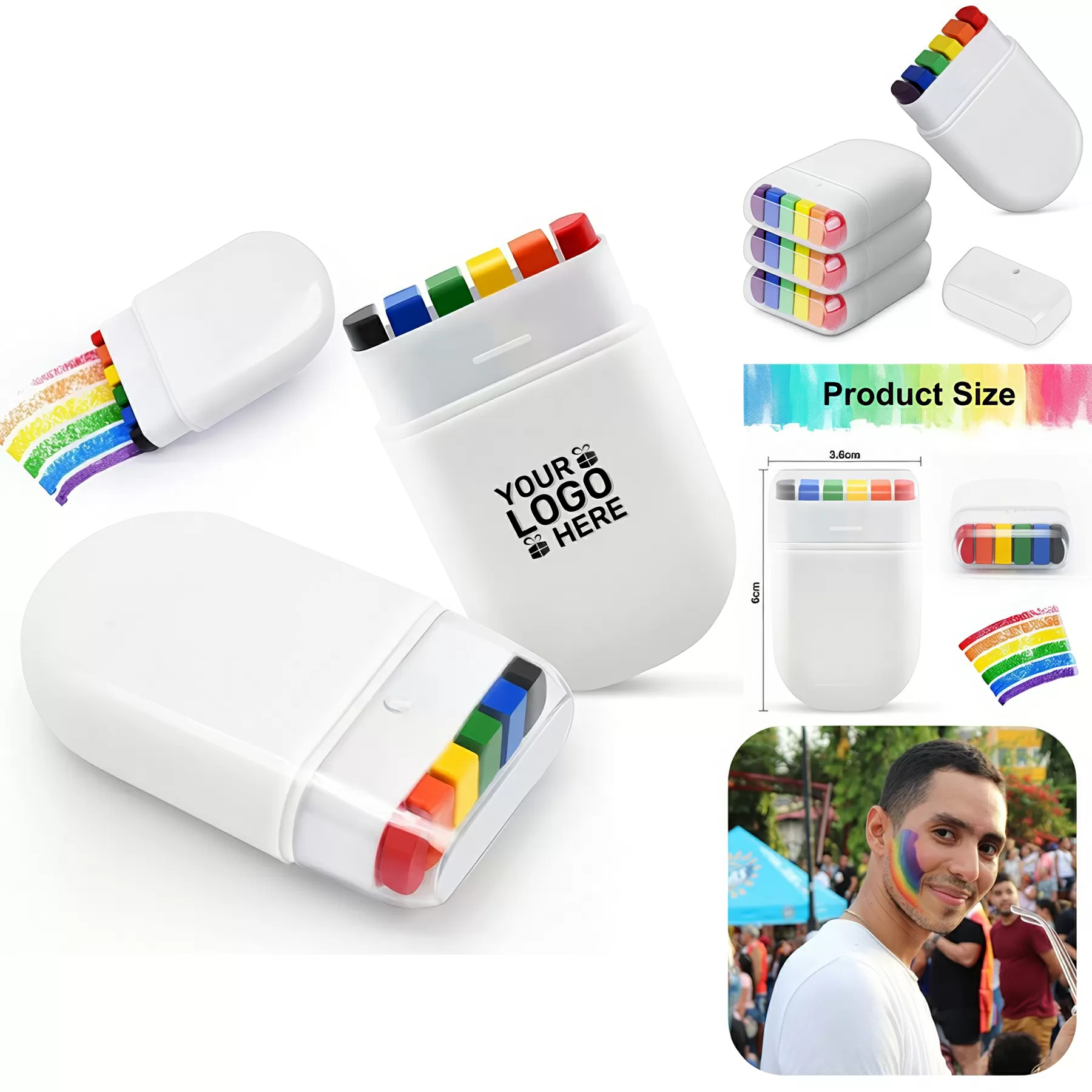 Rainbow Face Body Paint