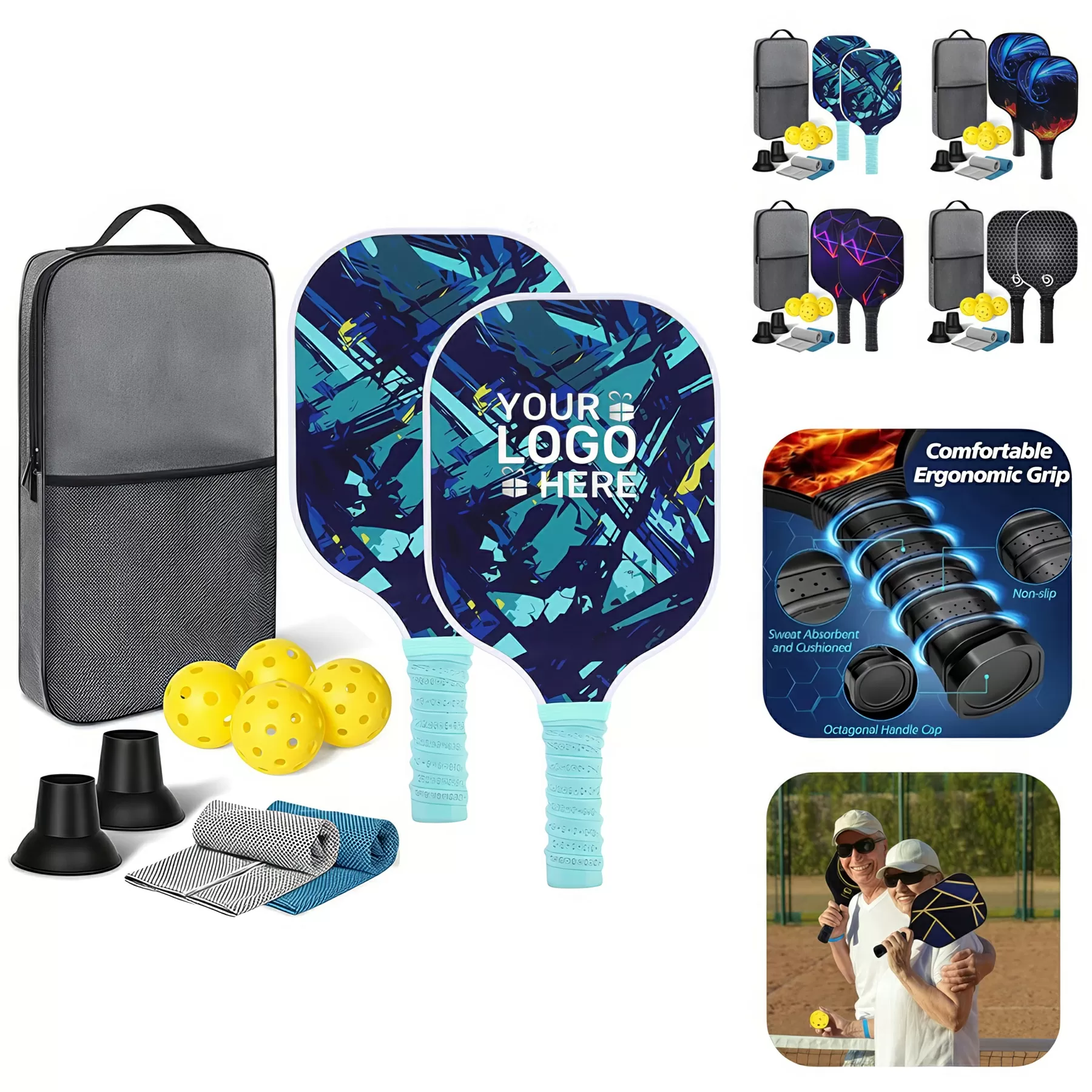 Carbon Fiber Pickleball Paddles Set