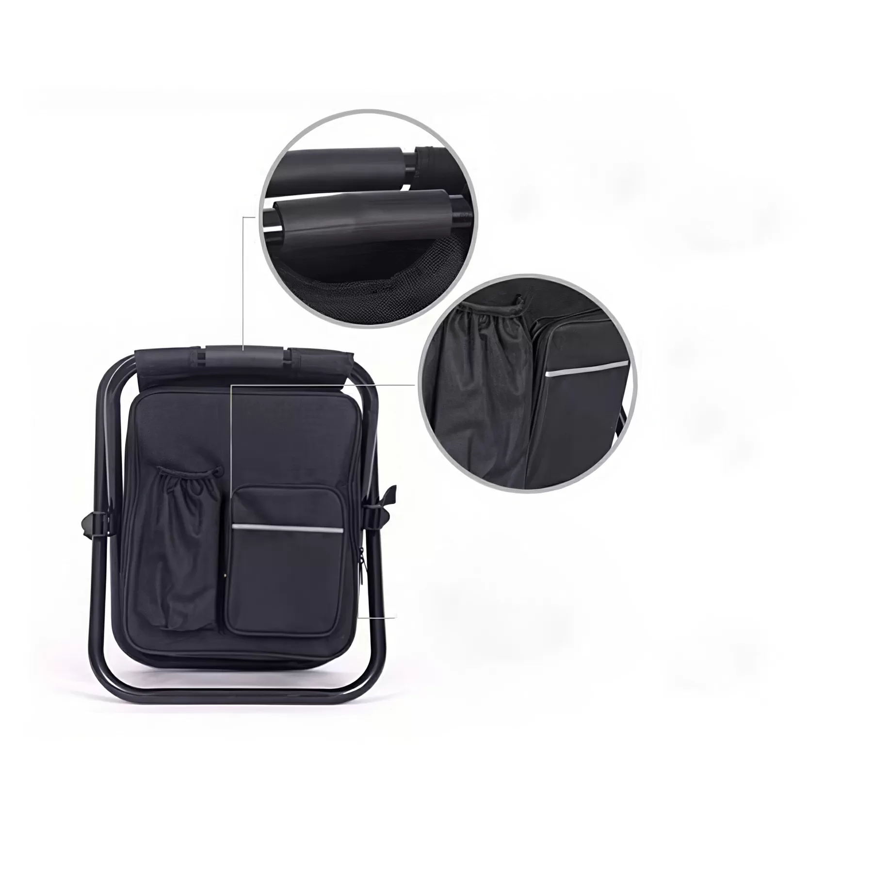 Folding Stool Backpack Insulated Cooler Bag - Image 4