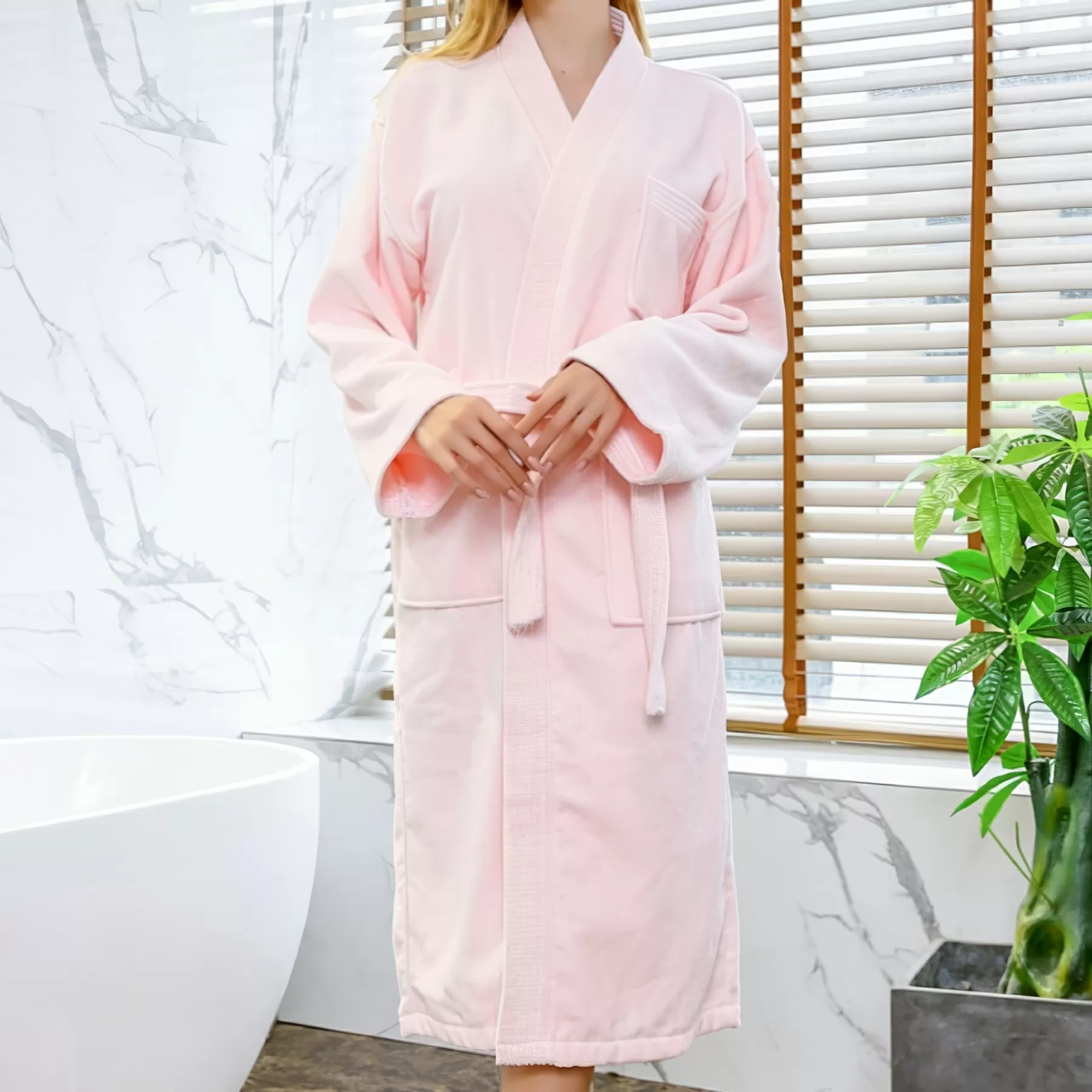 Cotton Cut Fleece Bathrobe - Image 5