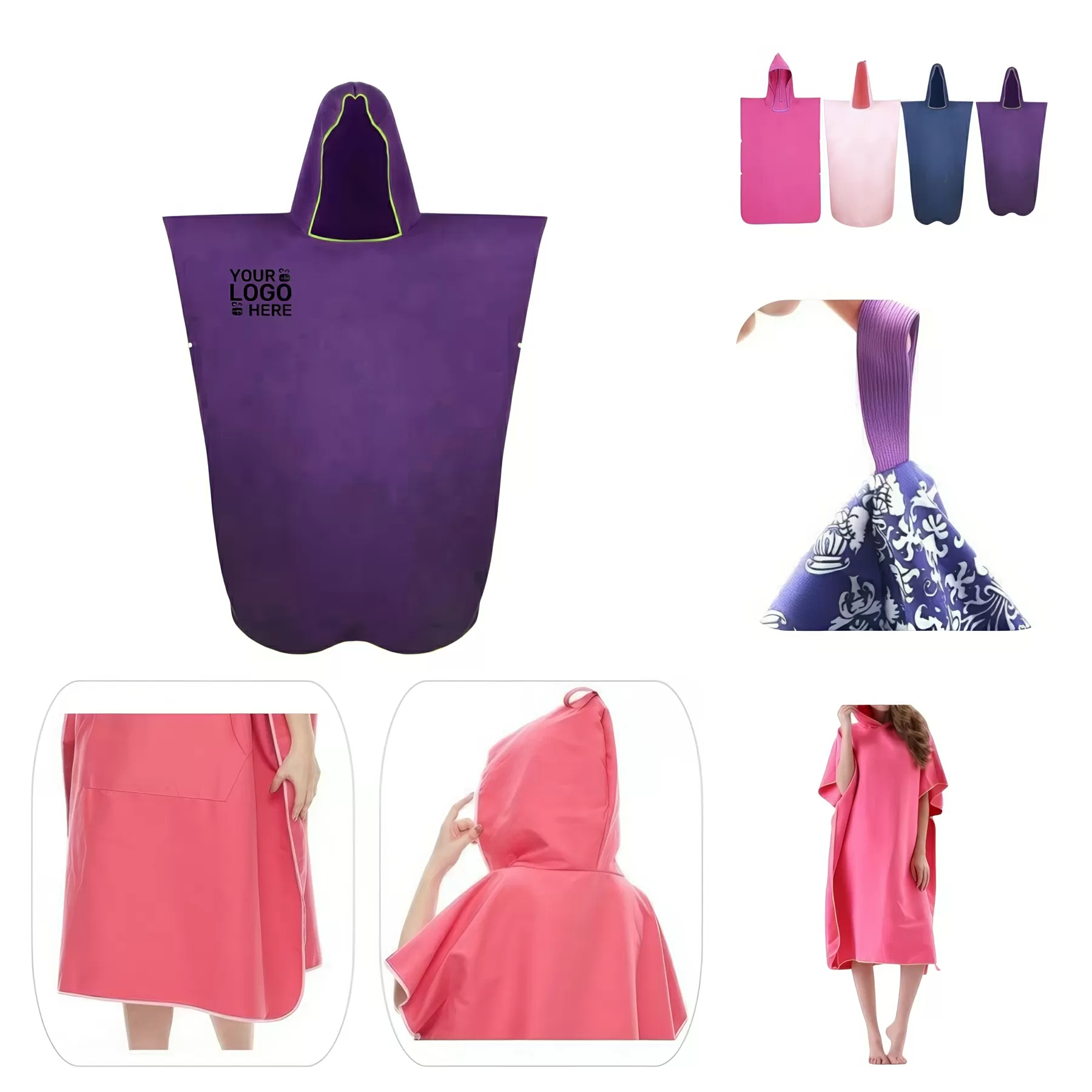 Microfiber Hooded Bathrobe