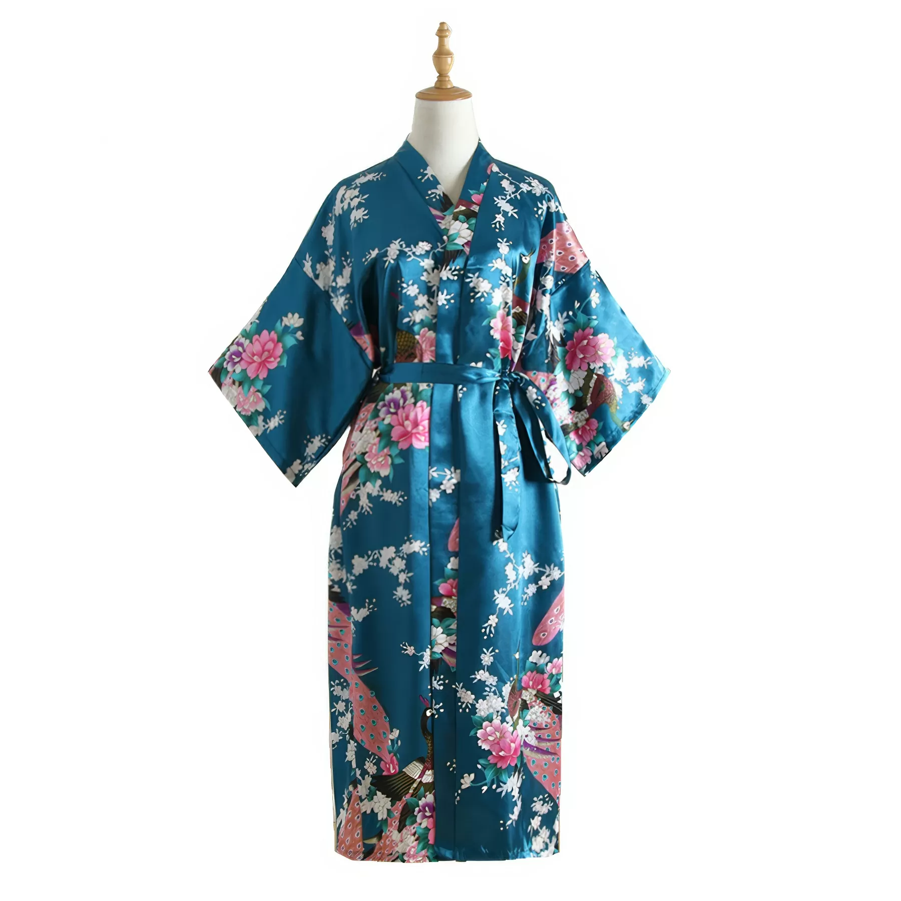 Summer Imitation Silk Bathrobe - Image 2