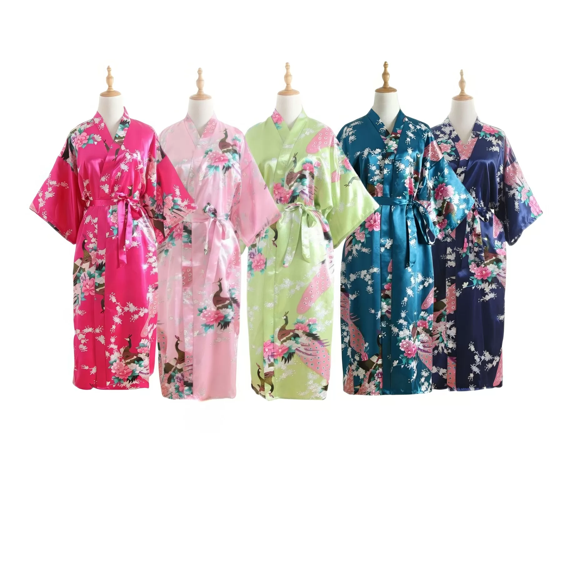 Summer Imitation Silk Bathrobe - Image 3