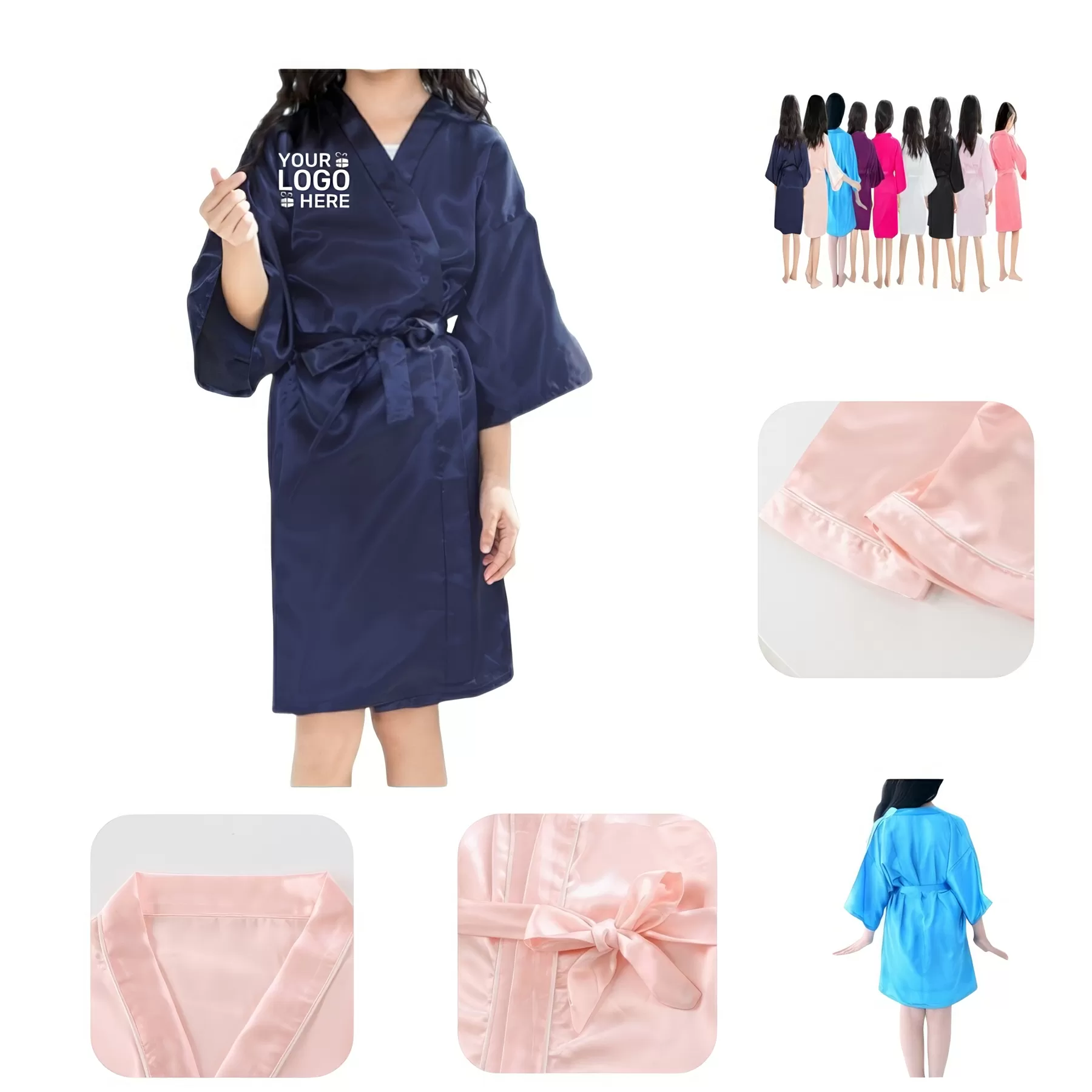 Girl Imitation Silk Bathrobe