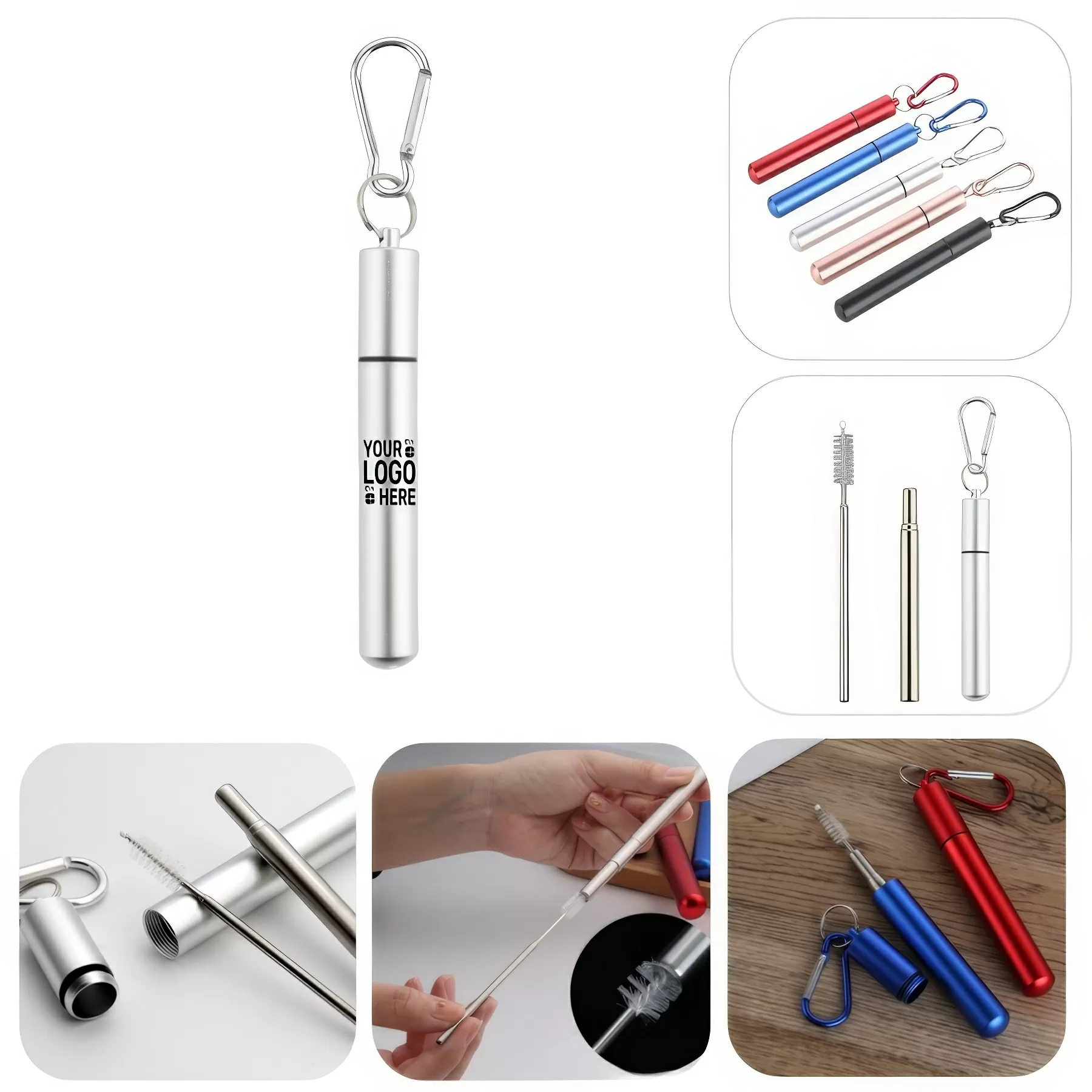 304 Telescopic Straw Aluminum Tube Packaging