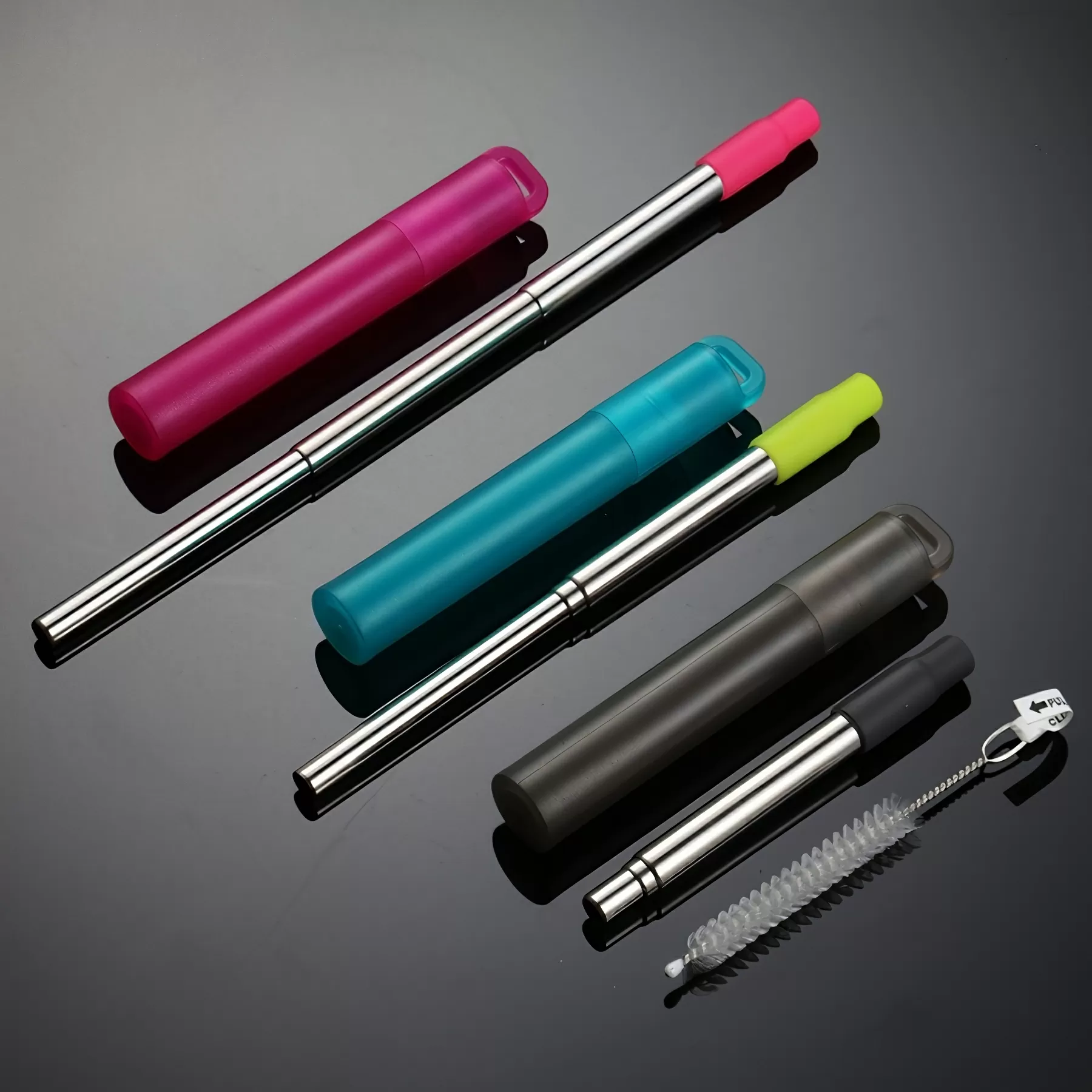 304 Telescopic Straw Silicone Tip Plastic Storage Box - Image 5
