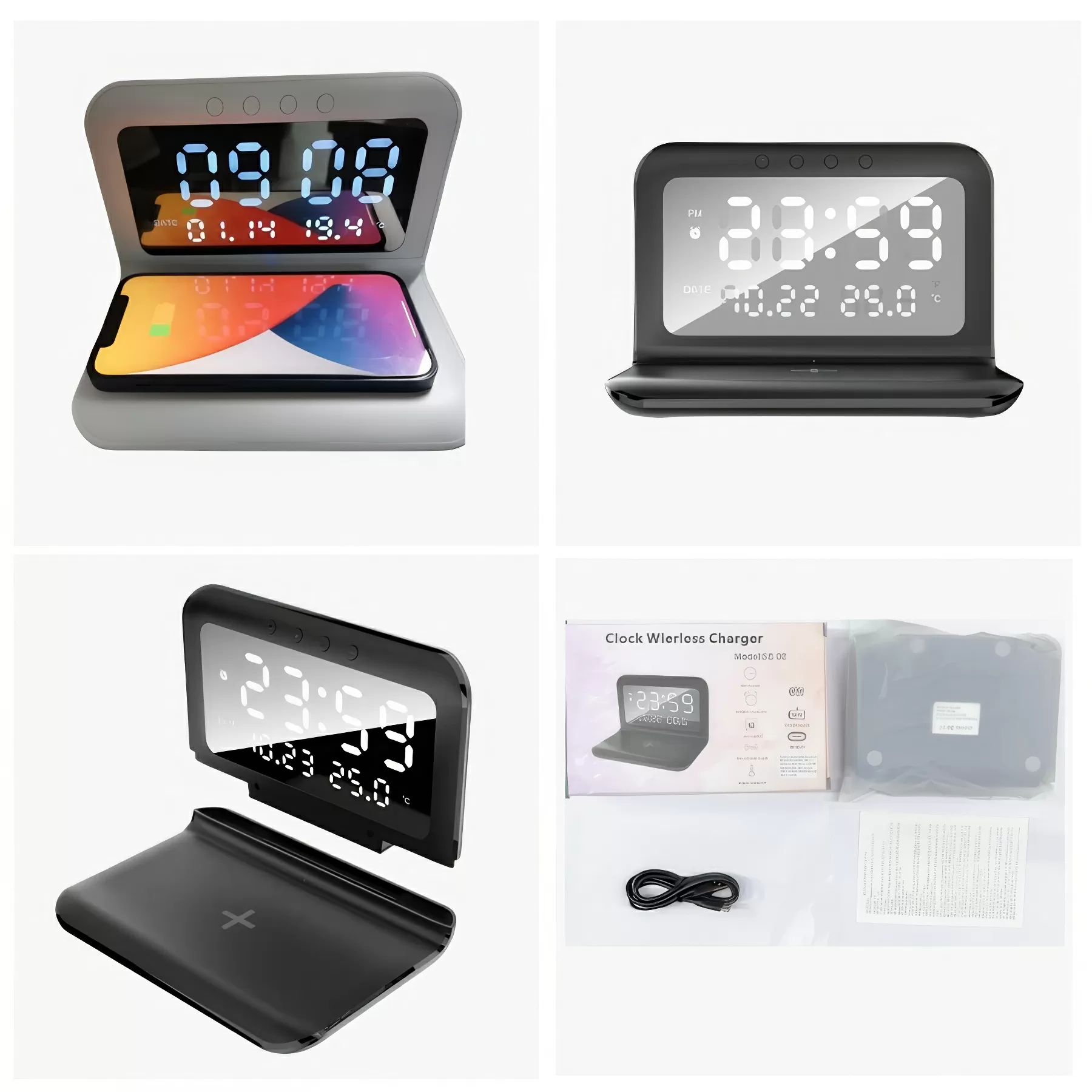 Foldable Alarm Clock Wireless Charger - Image 4