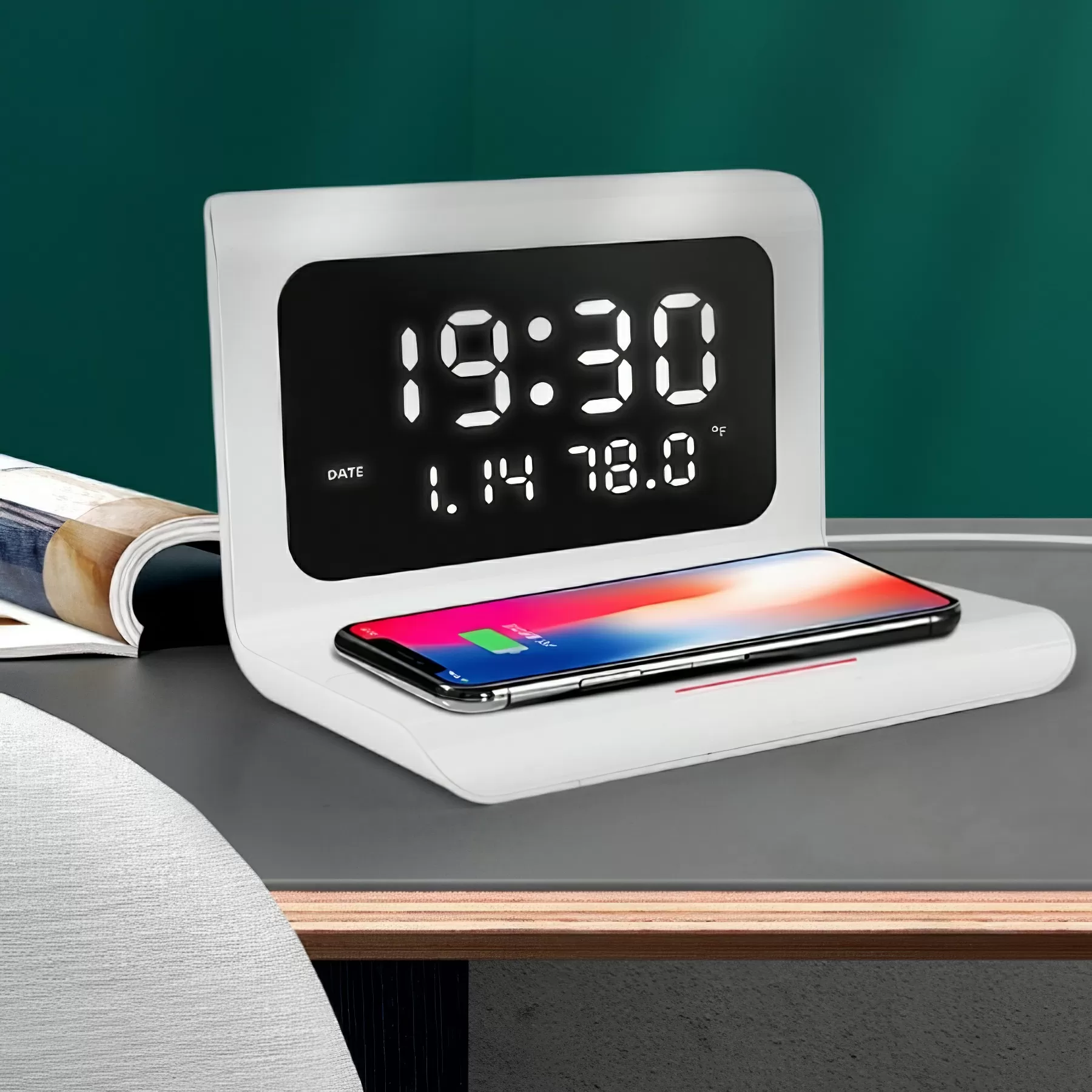 Foldable Alarm Clock Wireless Charger - Image 5