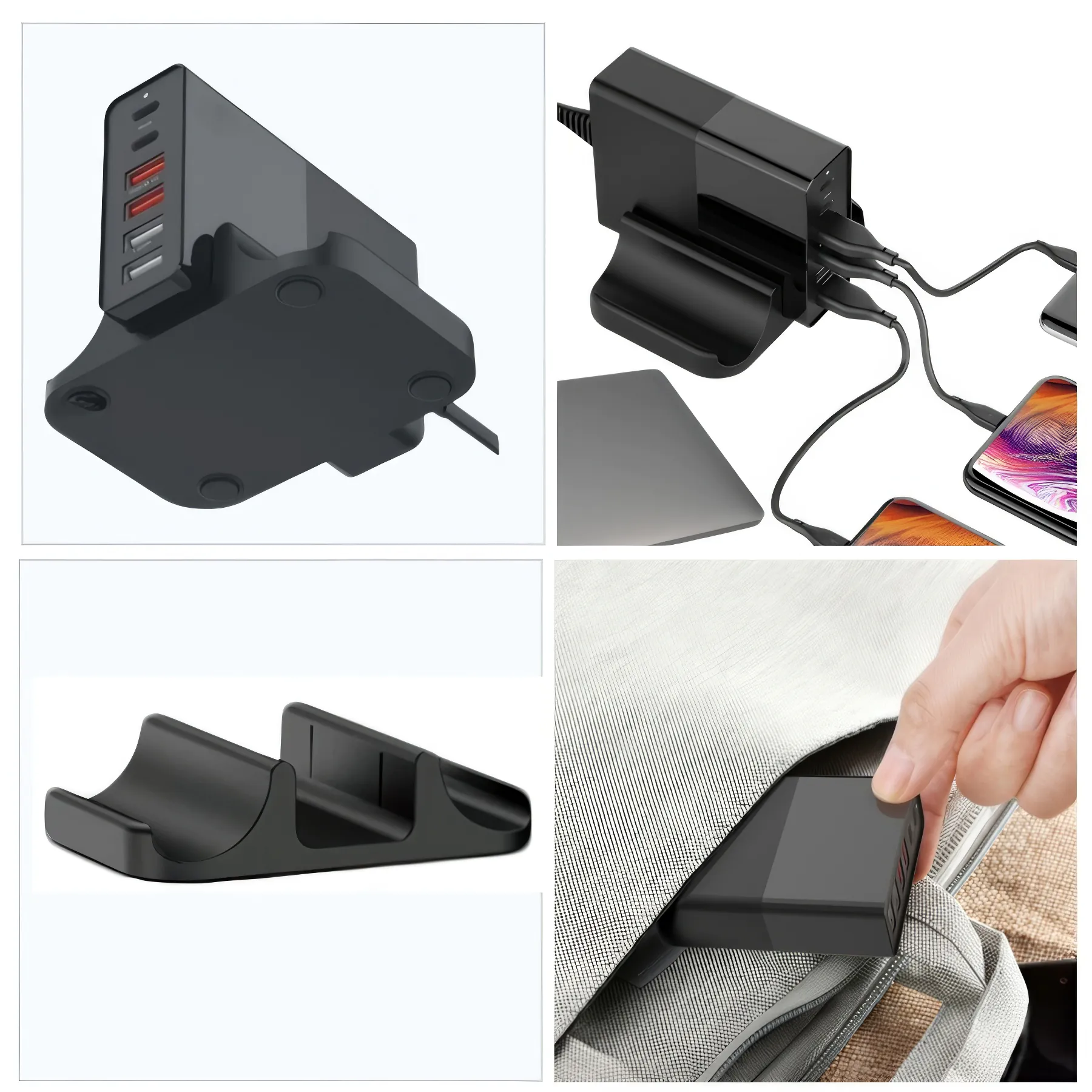 4-Port Travel Usb Charger Phone Stand - Image 3