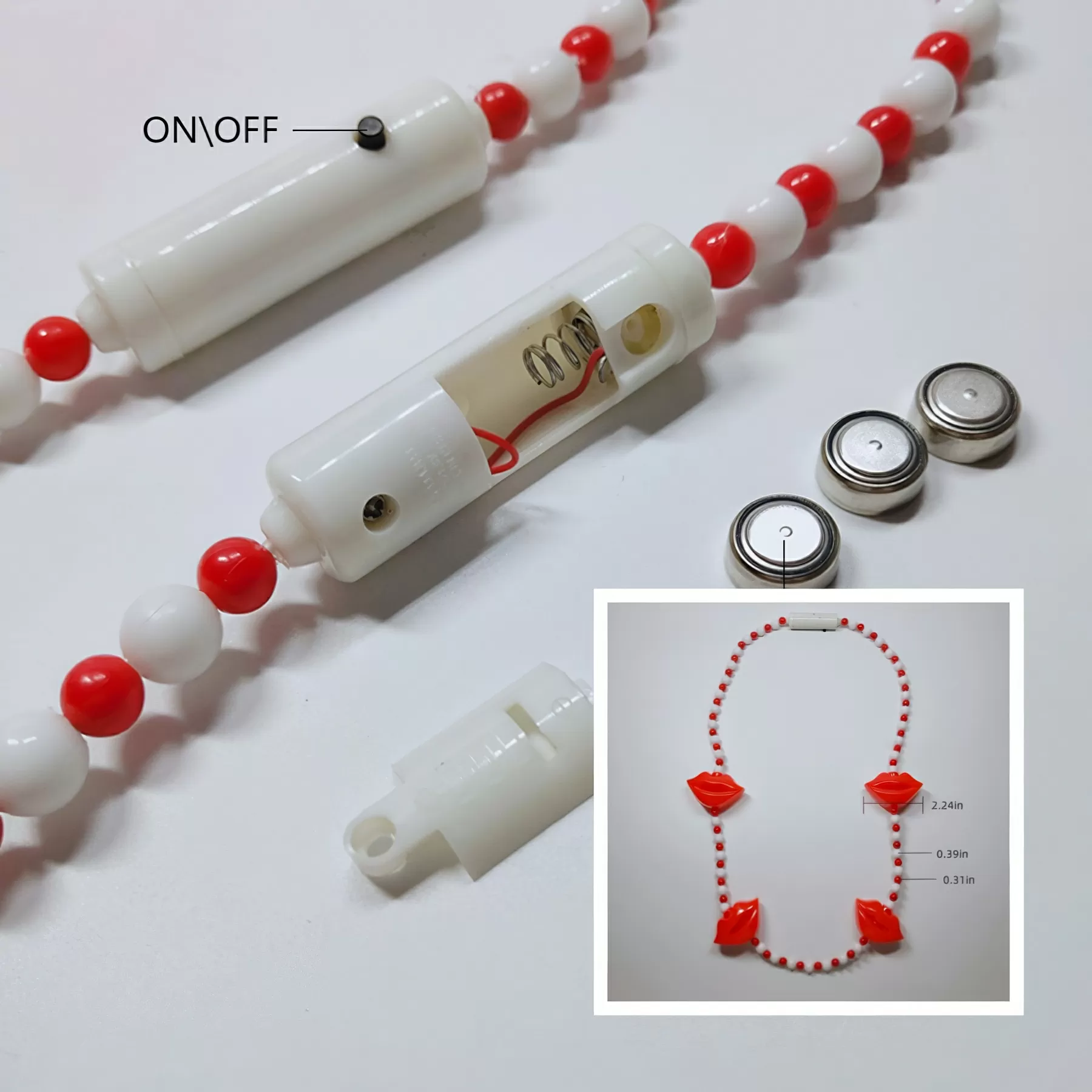 Lip-Shaped Sparkling Necklace - Image 3