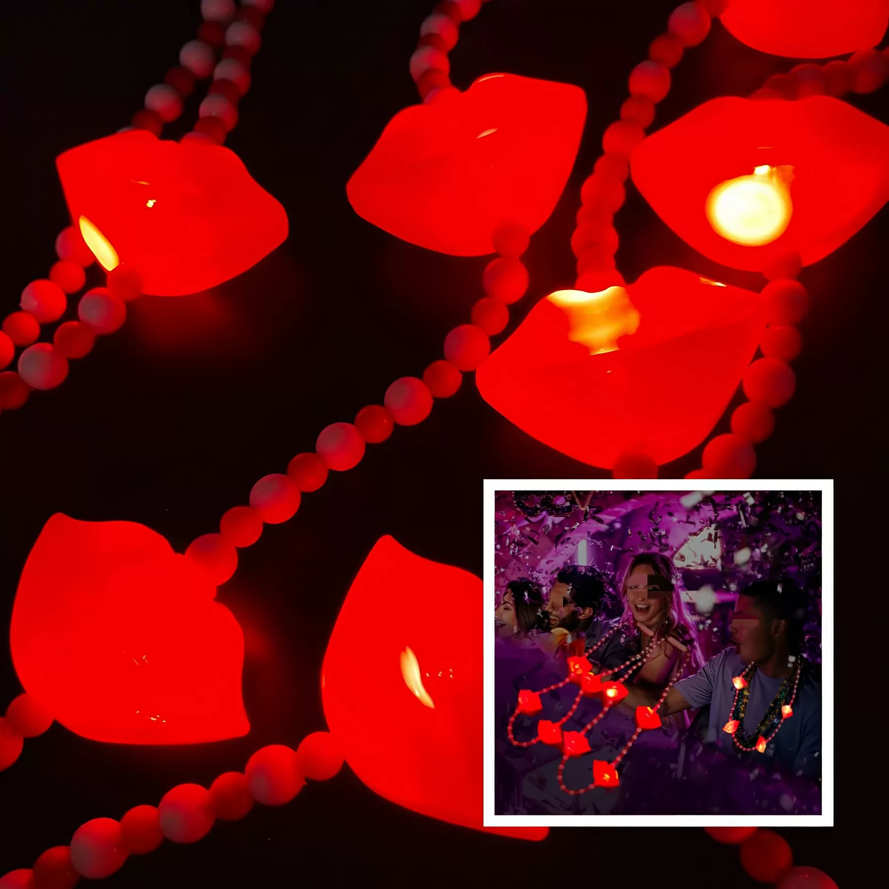 Lip-Shaped Sparkling Necklace - Image 4