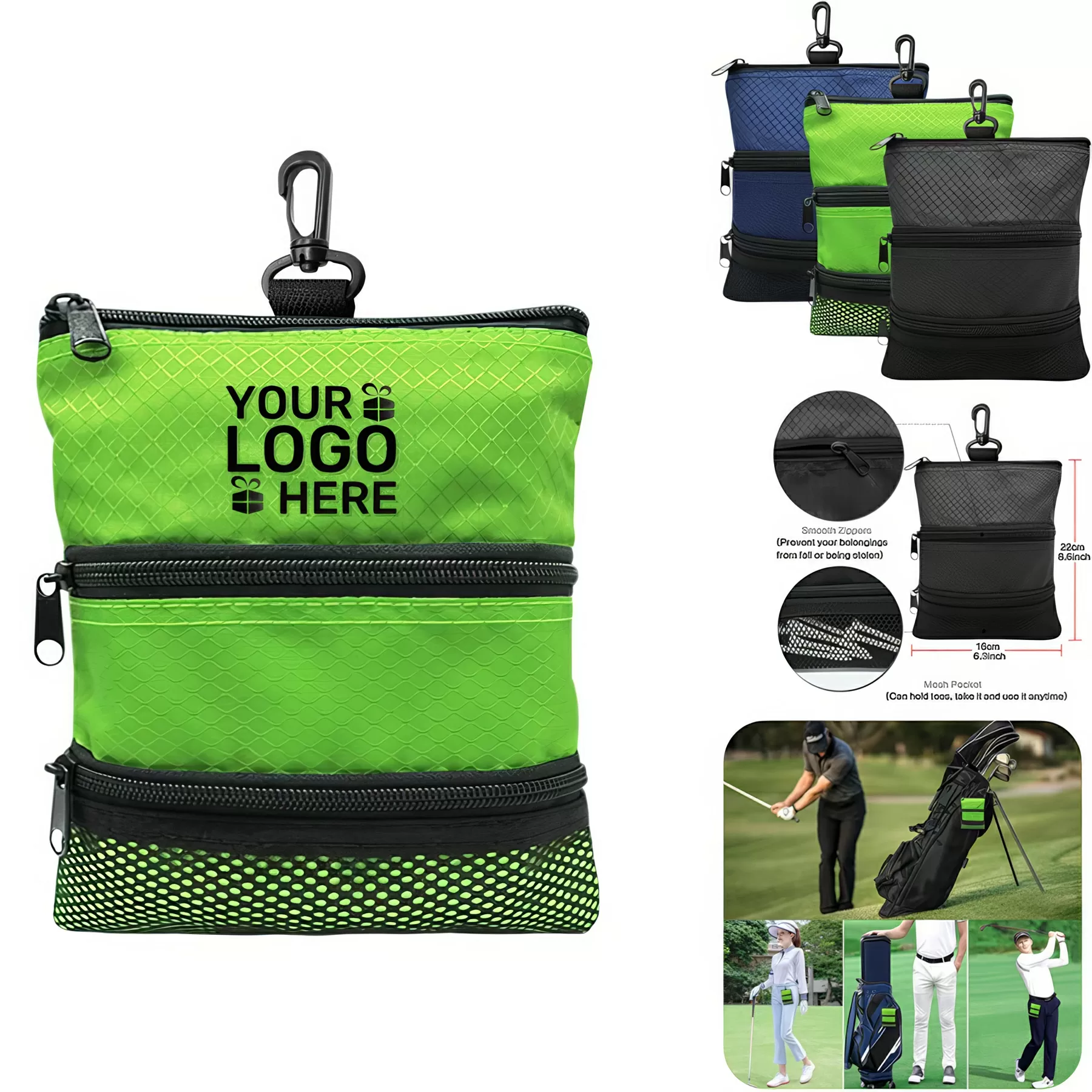 Golf Pouch Bag for Valuables Tee