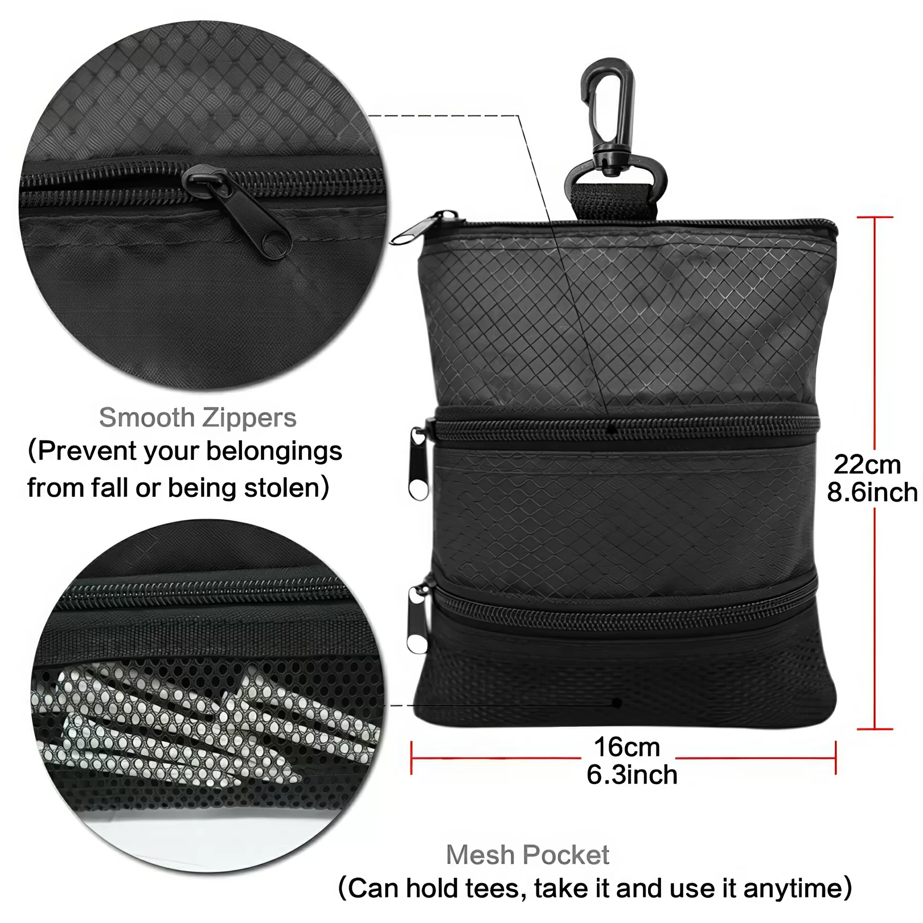 Golf Pouch Bag for Valuables Tee - Image 3