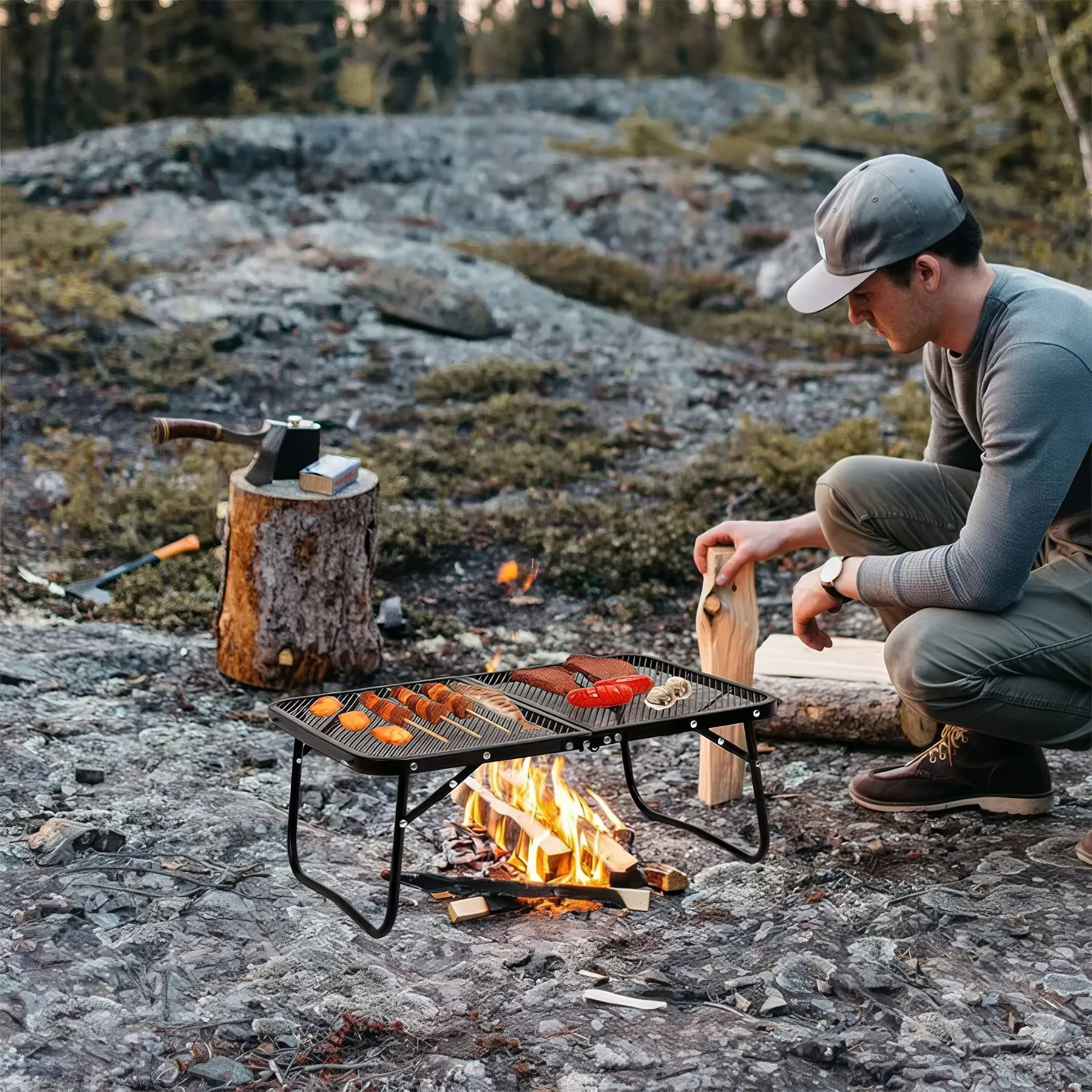Camping Foldable Grill Table - Image 4