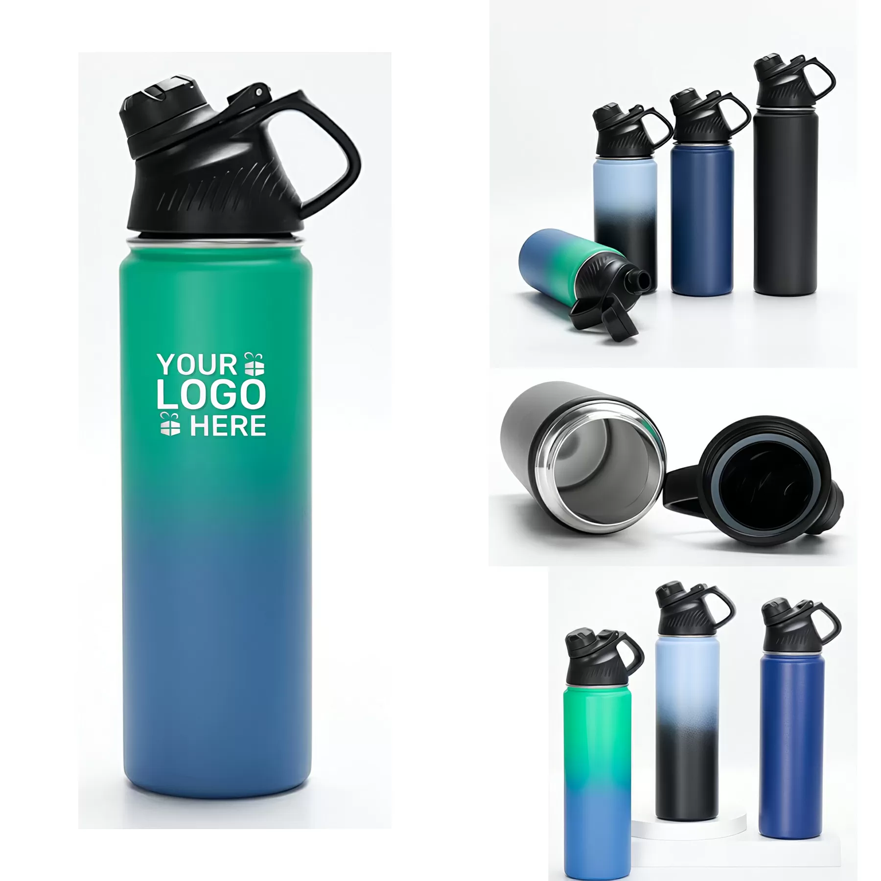 Insulated Water Bottle with Handle Lid Leak Proof