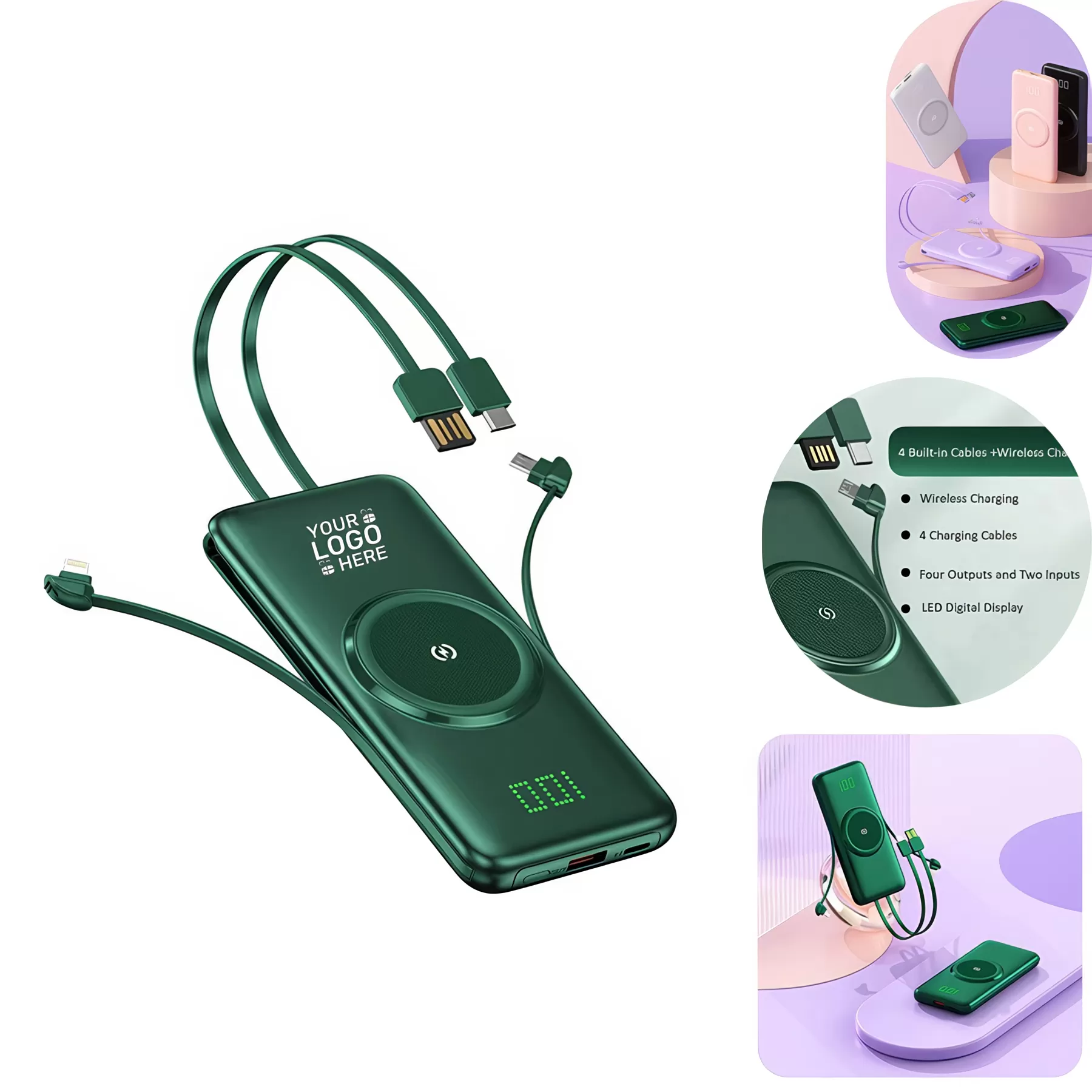 5 in 1 QI Wireless Charger Power Bank 10000 mAh