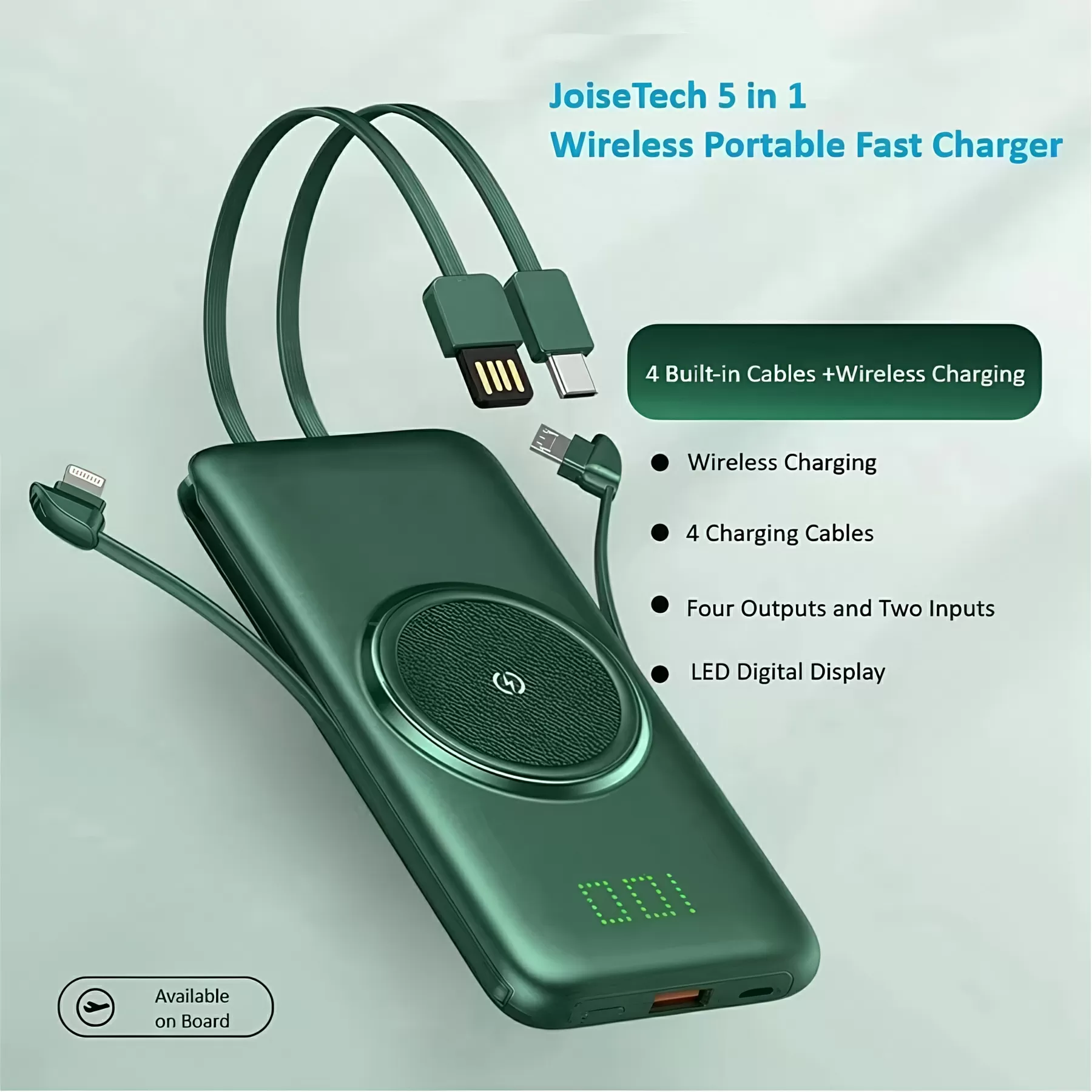 5 in 1 QI Wireless Charger Power Bank 10000 mAh - Image 4
