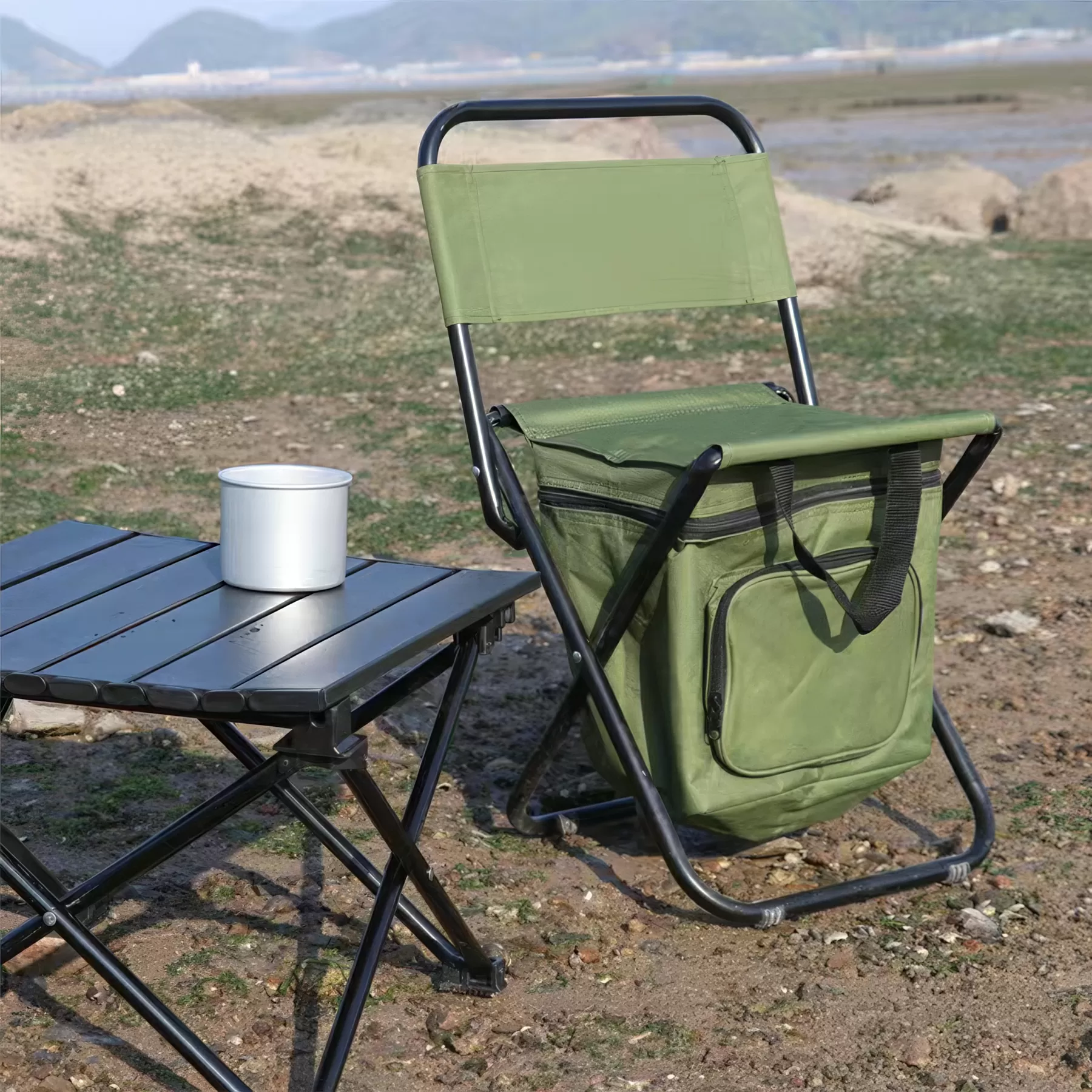 Foldable Camping Chair with Cooler Bag - Image 5