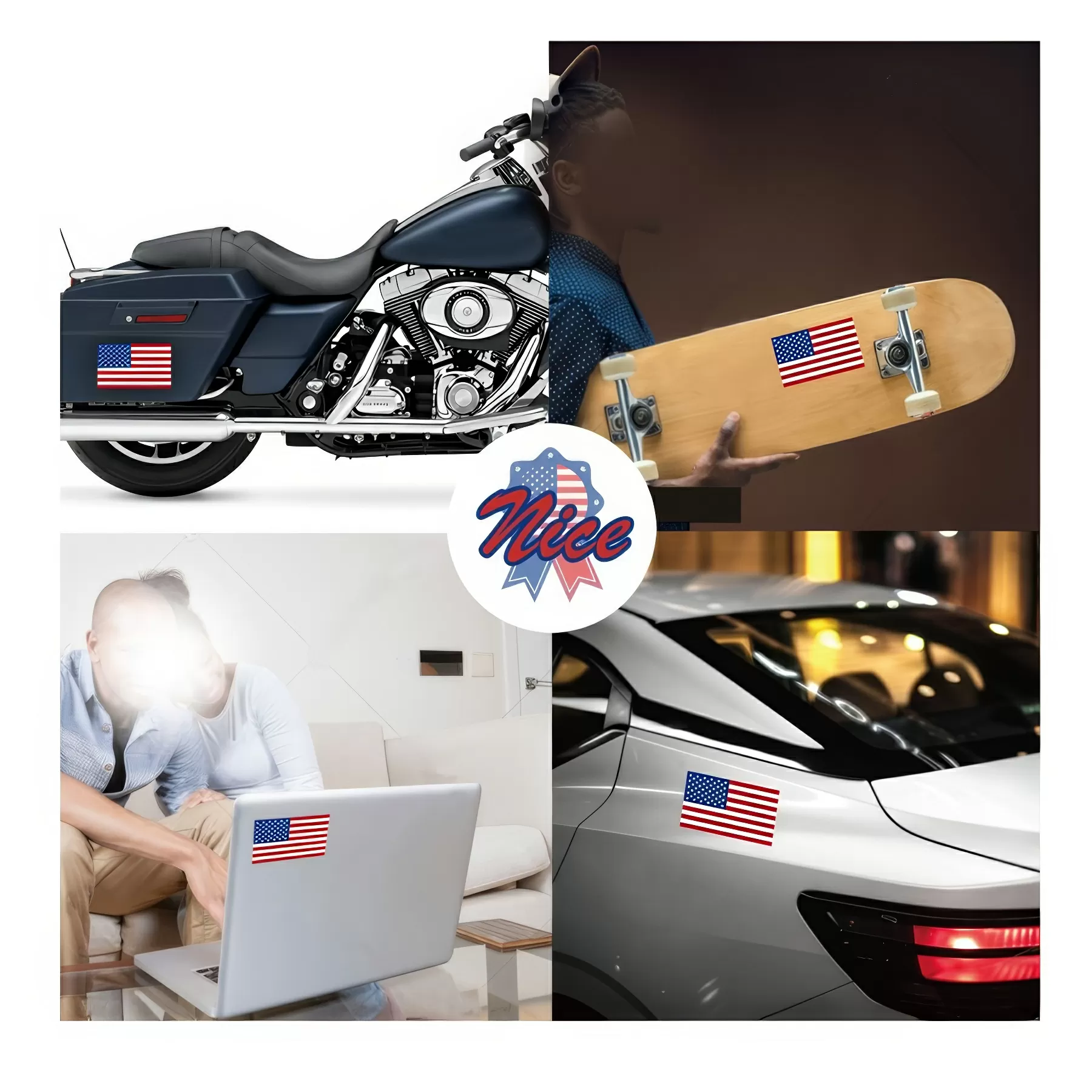 US Flag Reflective Car Sticker - Image 4