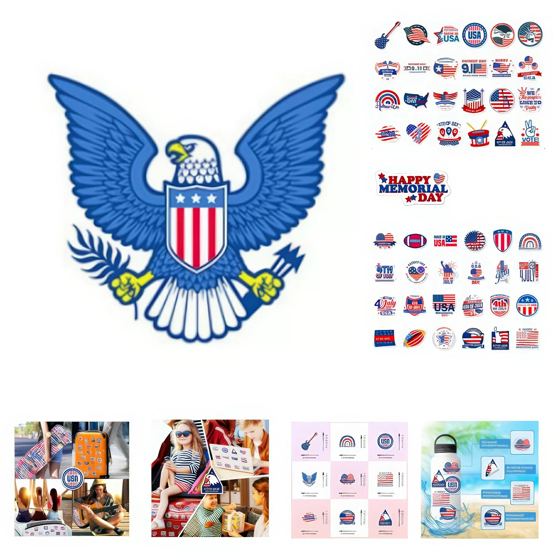 Varied USA Independence Day Stickers