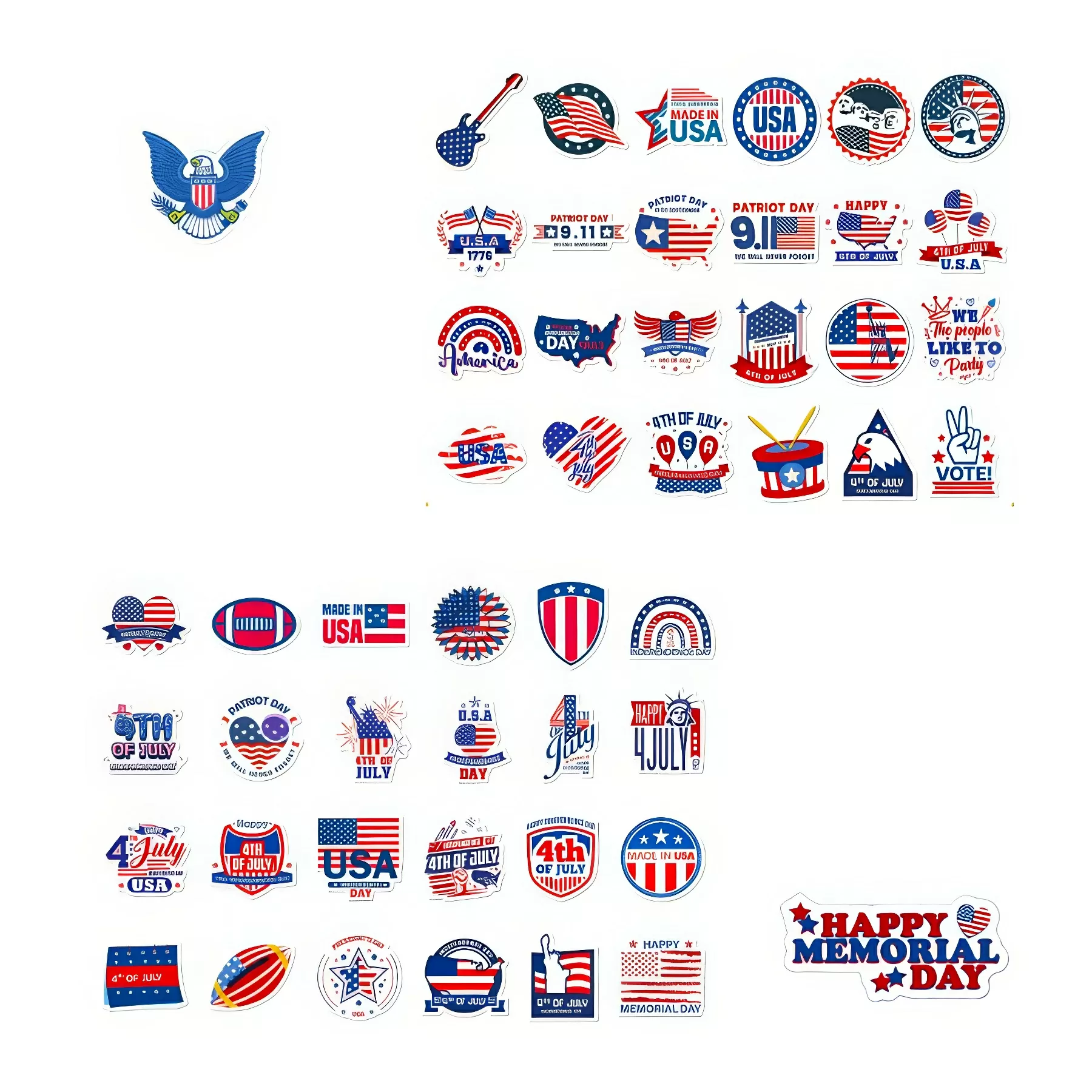 Varied USA Independence Day Stickers - Image 3