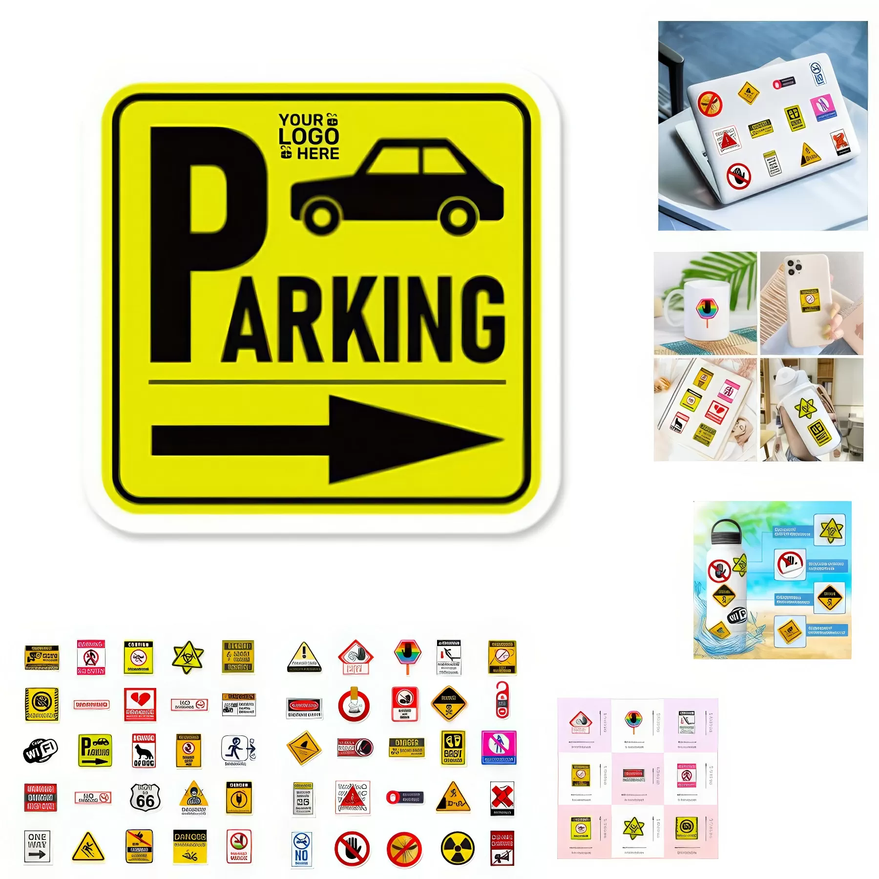 Realistic Warning Sign Waterproof Stickers