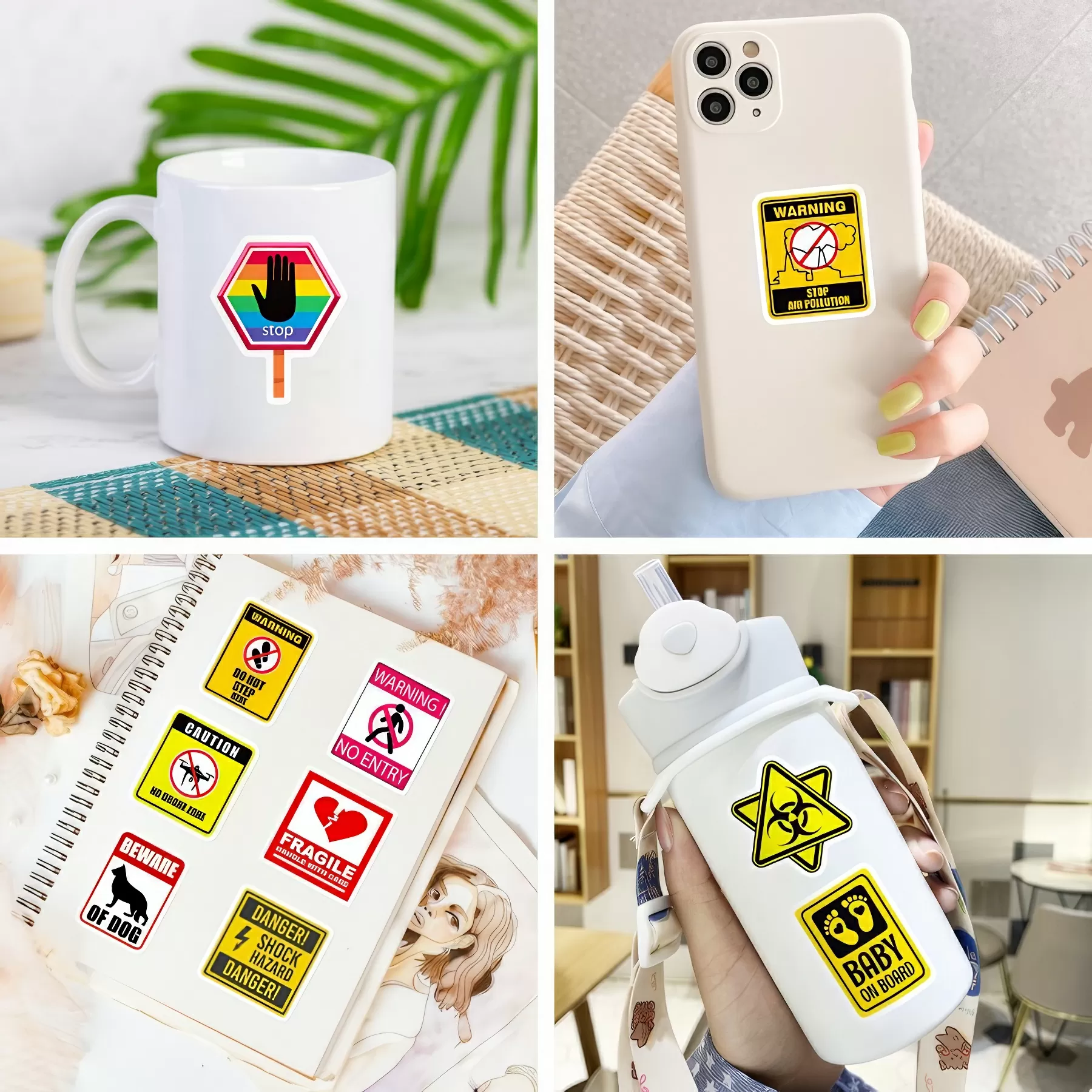 Realistic Warning Sign Waterproof Stickers - Image 5