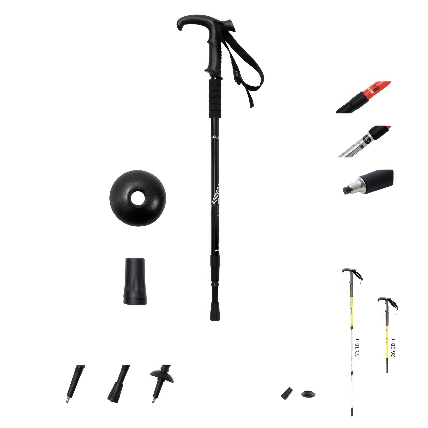 Outdoor Folding T Shape Handle Trekking Pole - Image 4