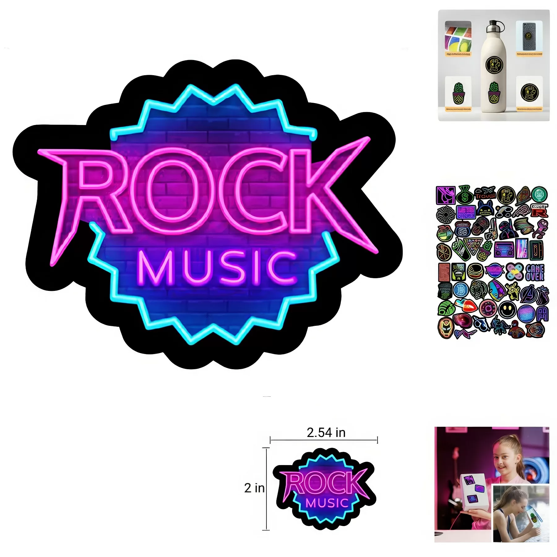 Trendy Neon Style Graffiti Sticker