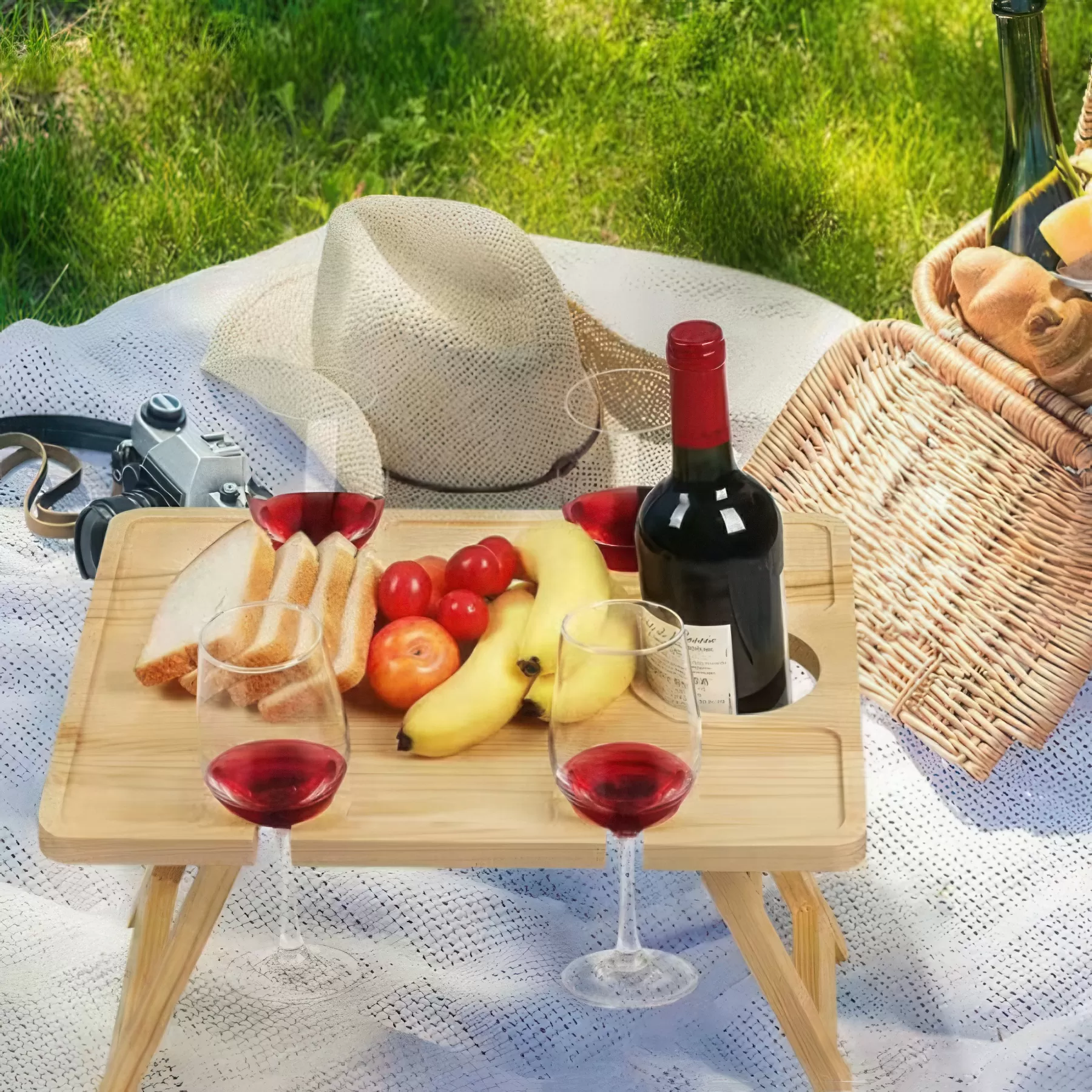 Foldable Wooden Square Picnic Table - Image 4
