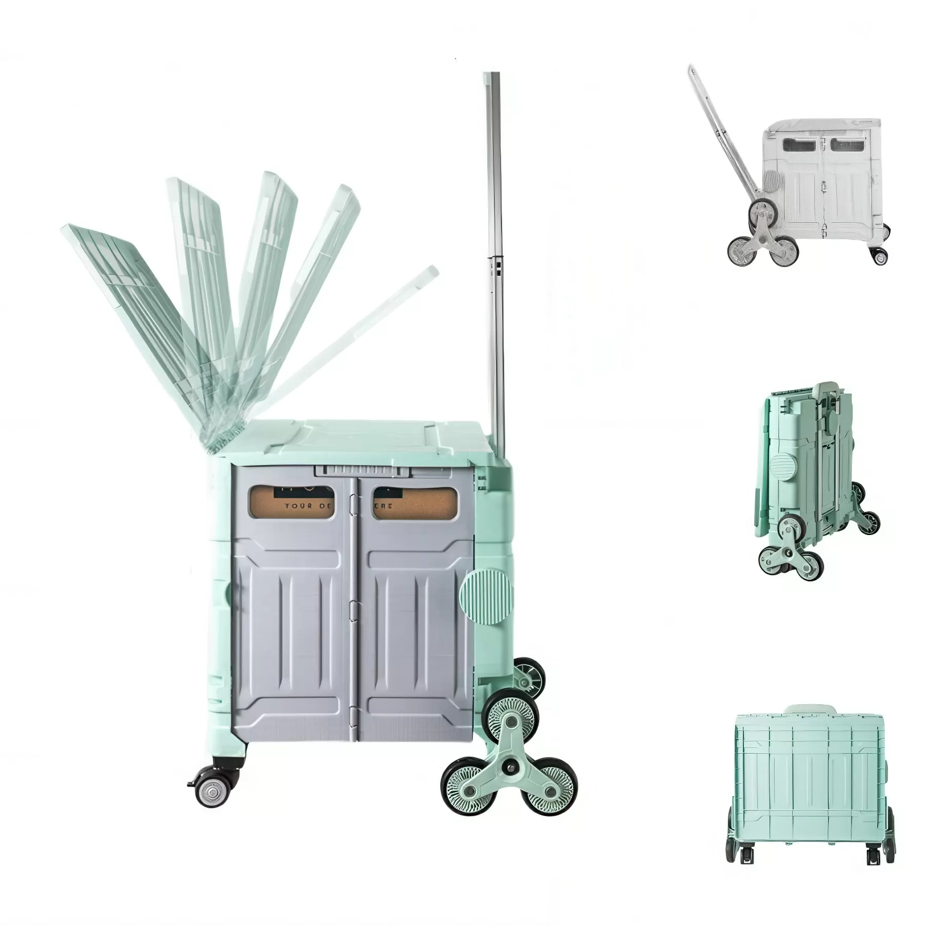 Outdoor Camping Foldable Picnic Rolling Cart - Image 4