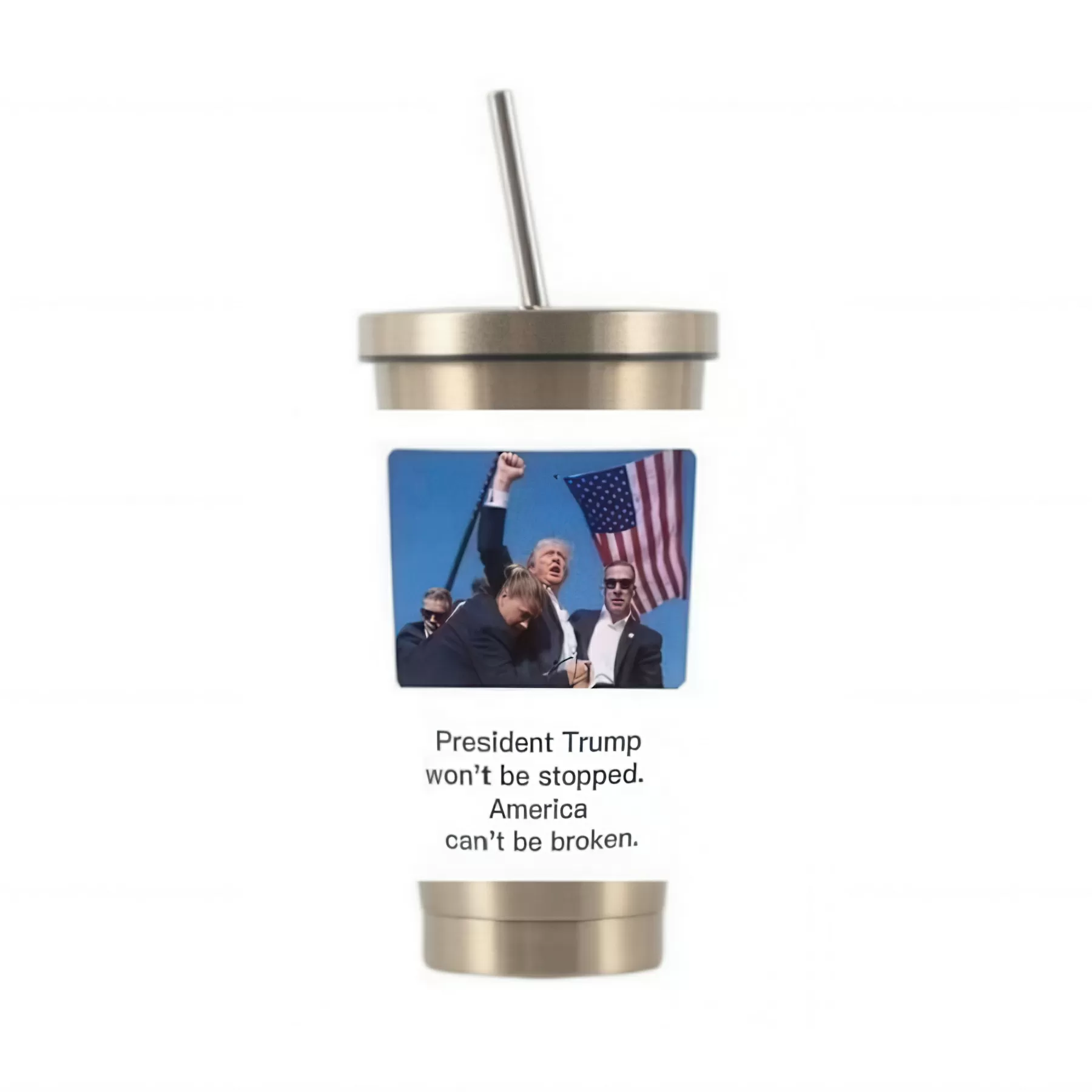 President Trump Printed Stainless Steel Sipper Cup - Image 2