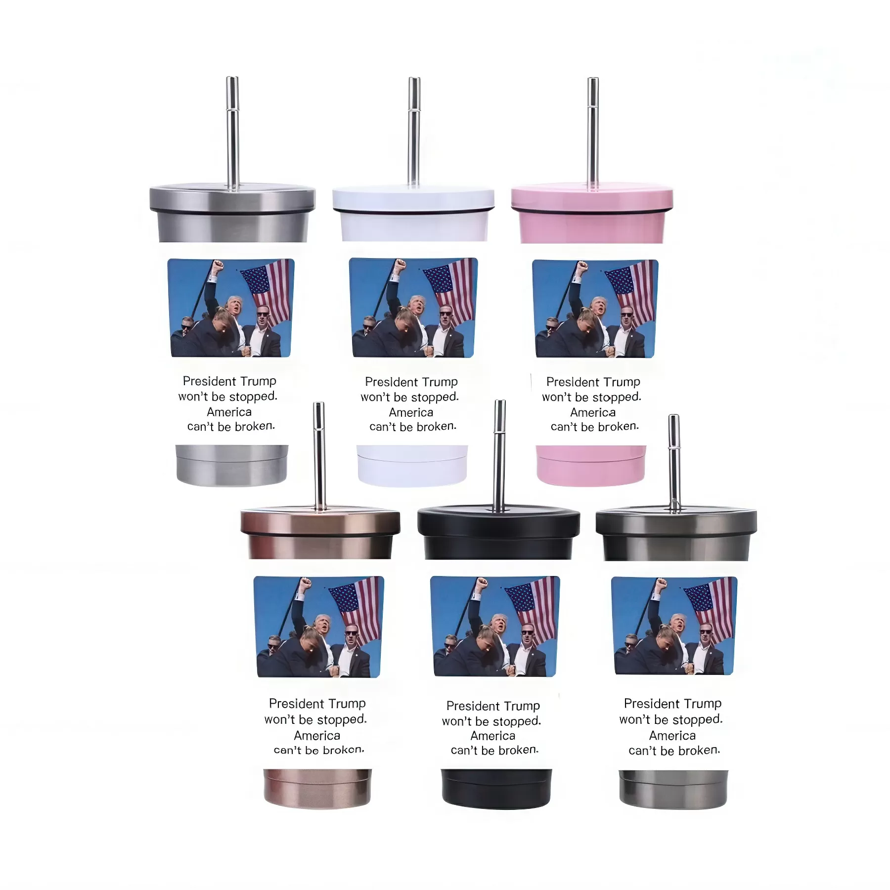 President Trump Printed Stainless Steel Sipper Cup - Image 3