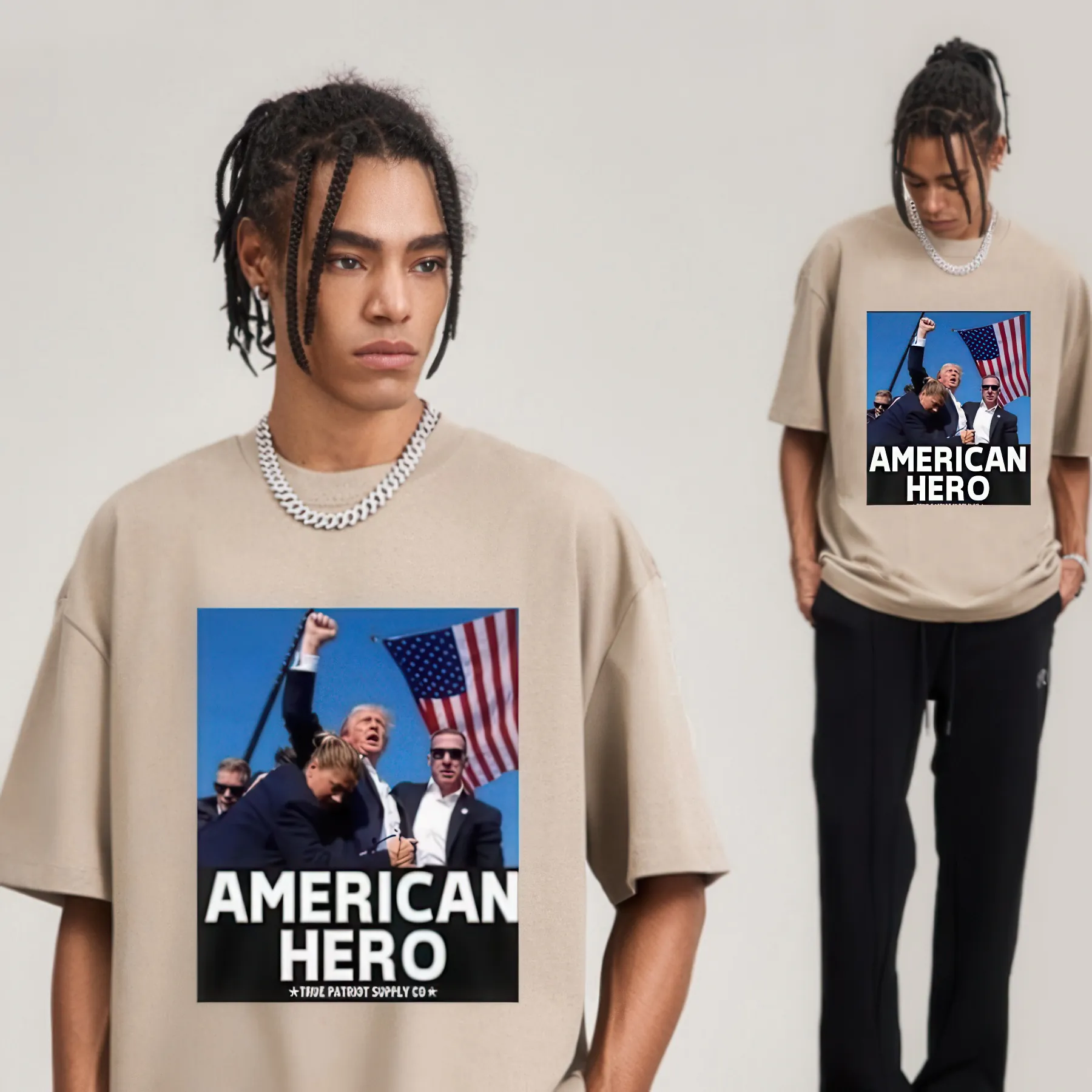 American Hero Trump Cotton Short Sleeve T-Shirt - Image 5