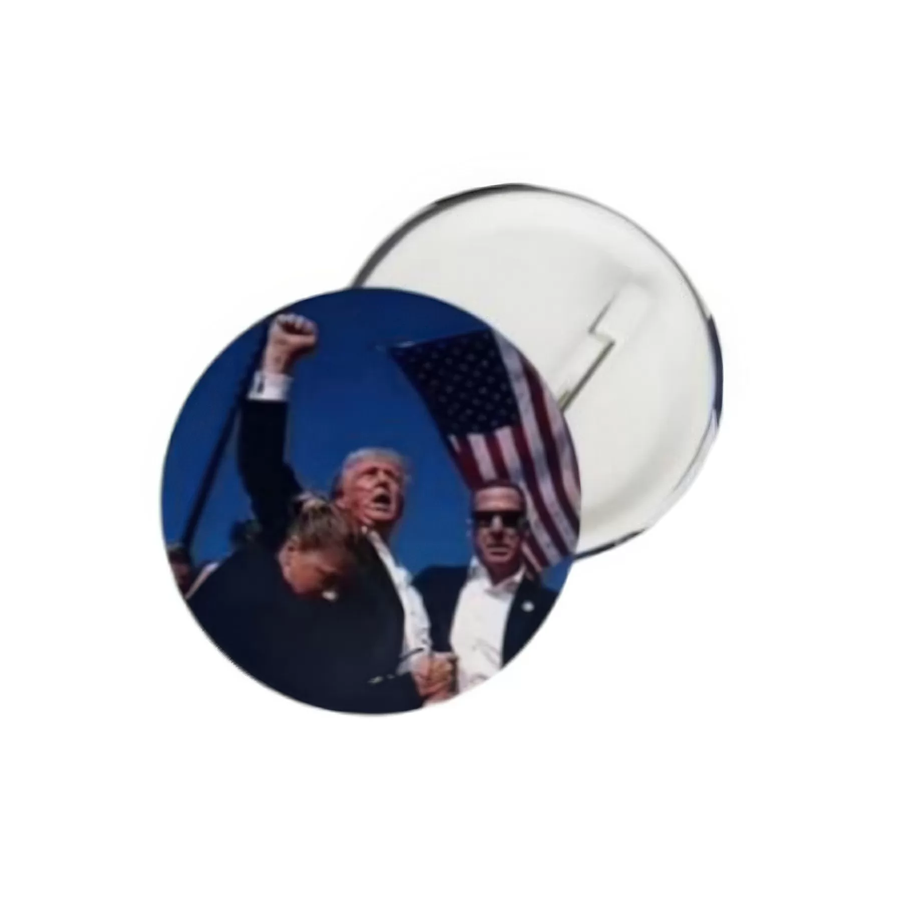 Round Metal Trump Speech Pin Badge - Image 2