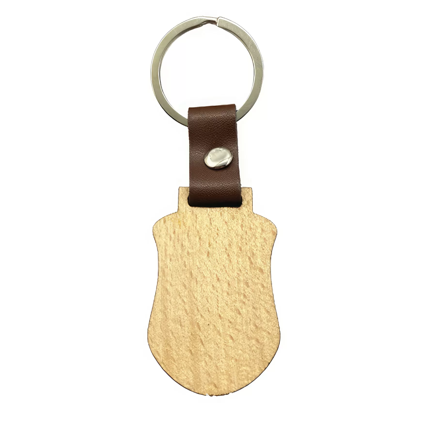 Creative Leather Wood Keychain - Image 2