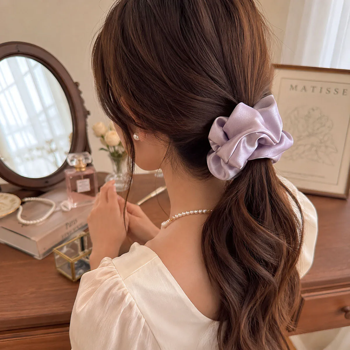 DYZFF 270  Satin Puffy Scrunchie - Image 5